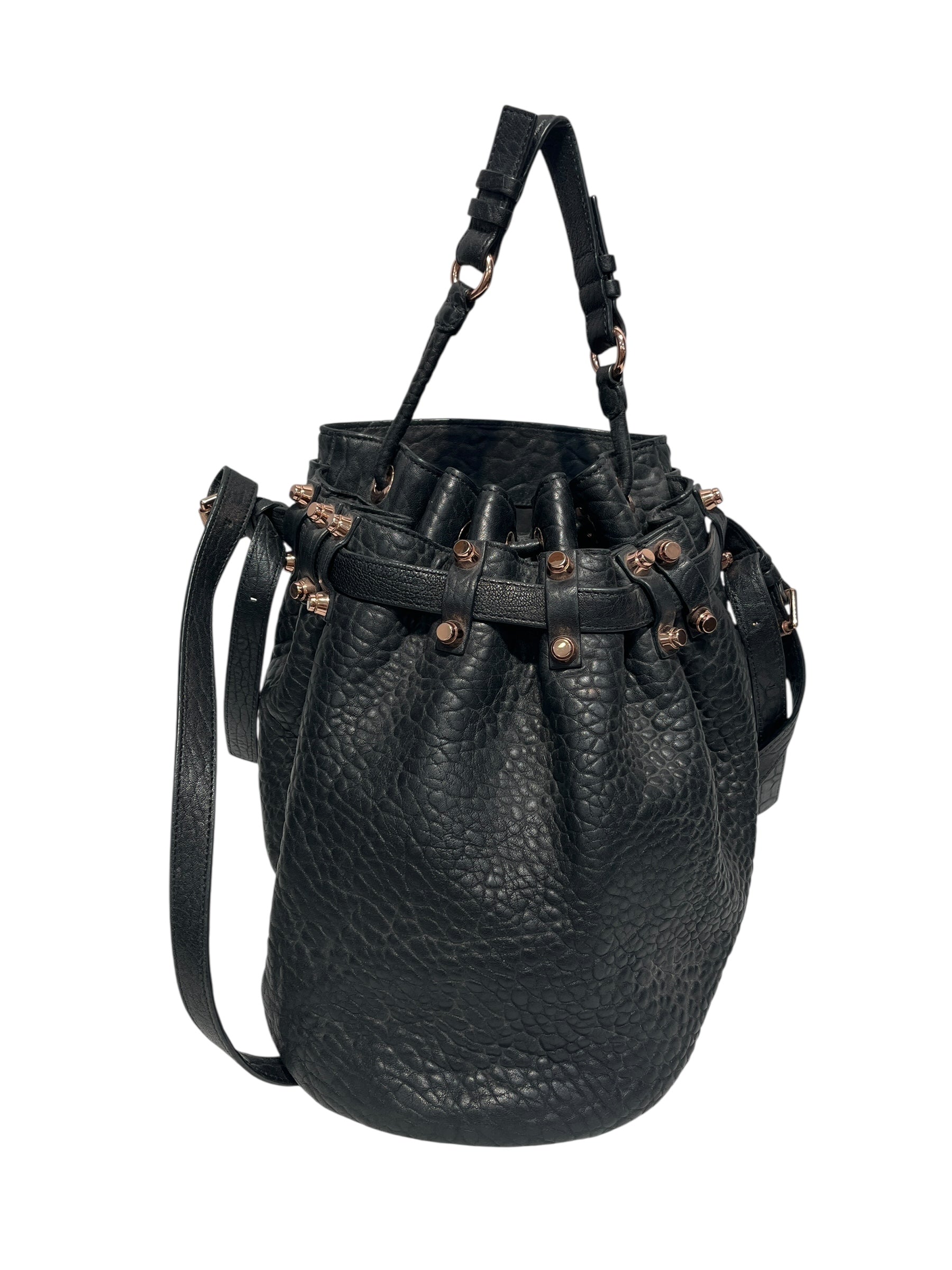 Alexander Wang/Cross Body Bag/L/Leather/BLK/Rose gold hardware view 1