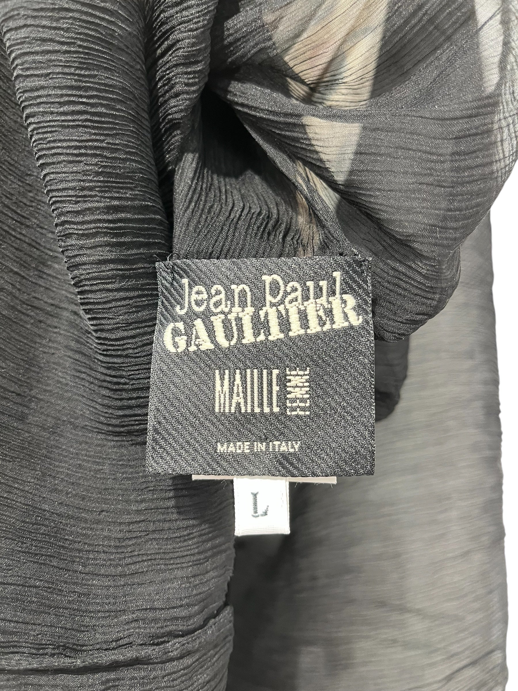 Jean Paul GAULTIER FEMME/Long Skirt/L/All Over Print/Silk/BLK/2 LAYER ABSTRACT CIRCLE PRINT view 3