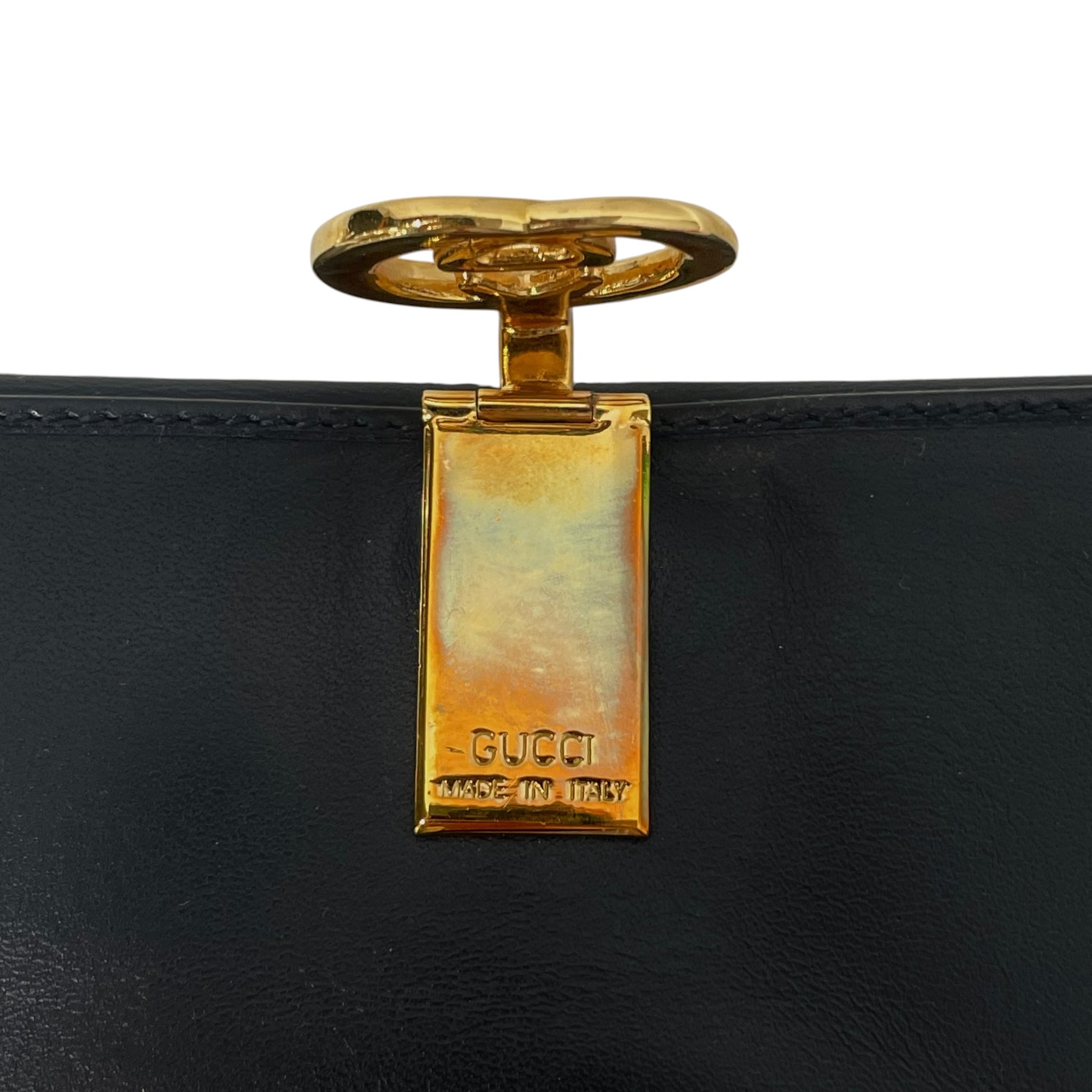 GUCCI/Bifold Wallet/Monogram/Leather/NVY/L's/Vintage view 5
