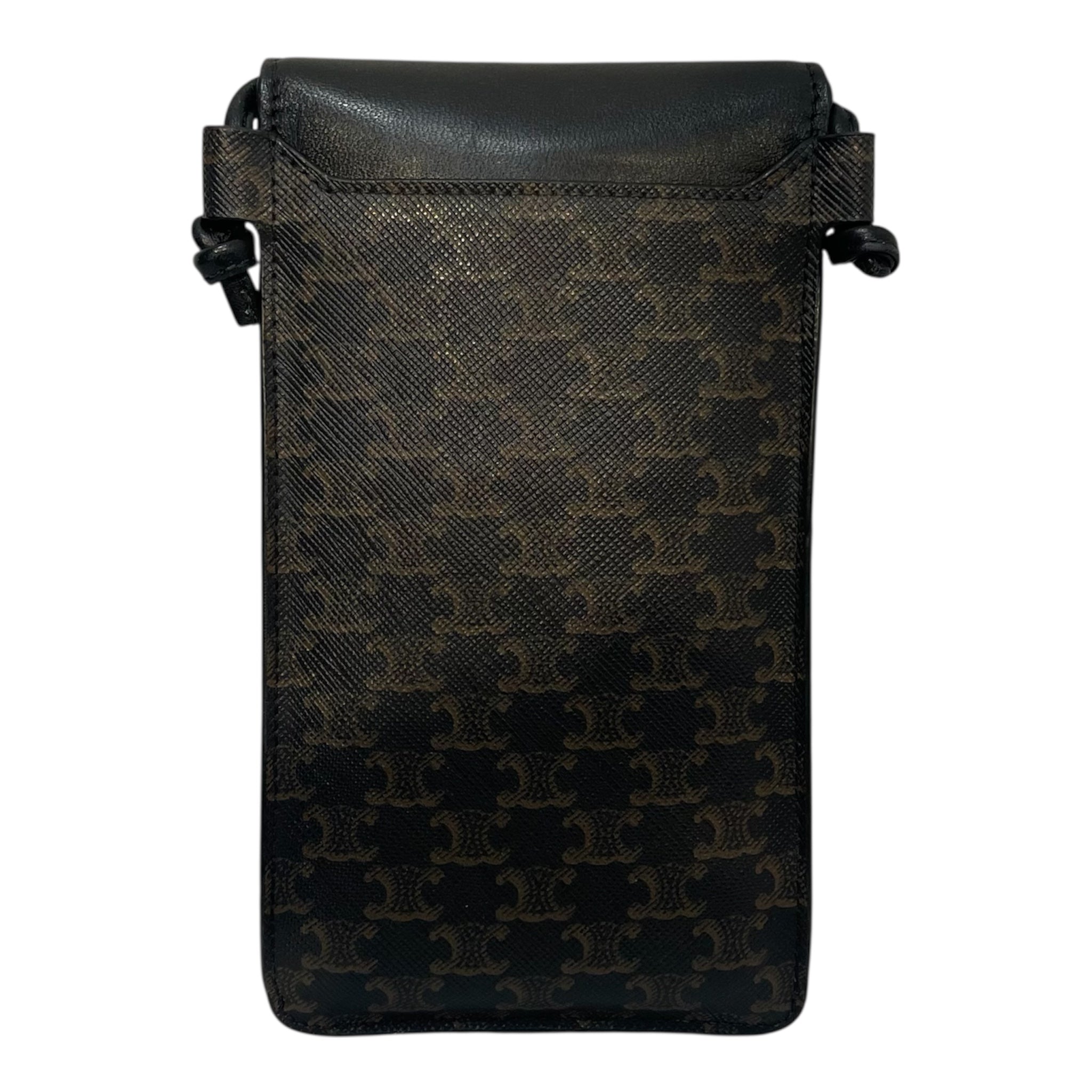 CELINE/Pouch/All Over Print/Leather/BLK/PHONE POUCH view 2