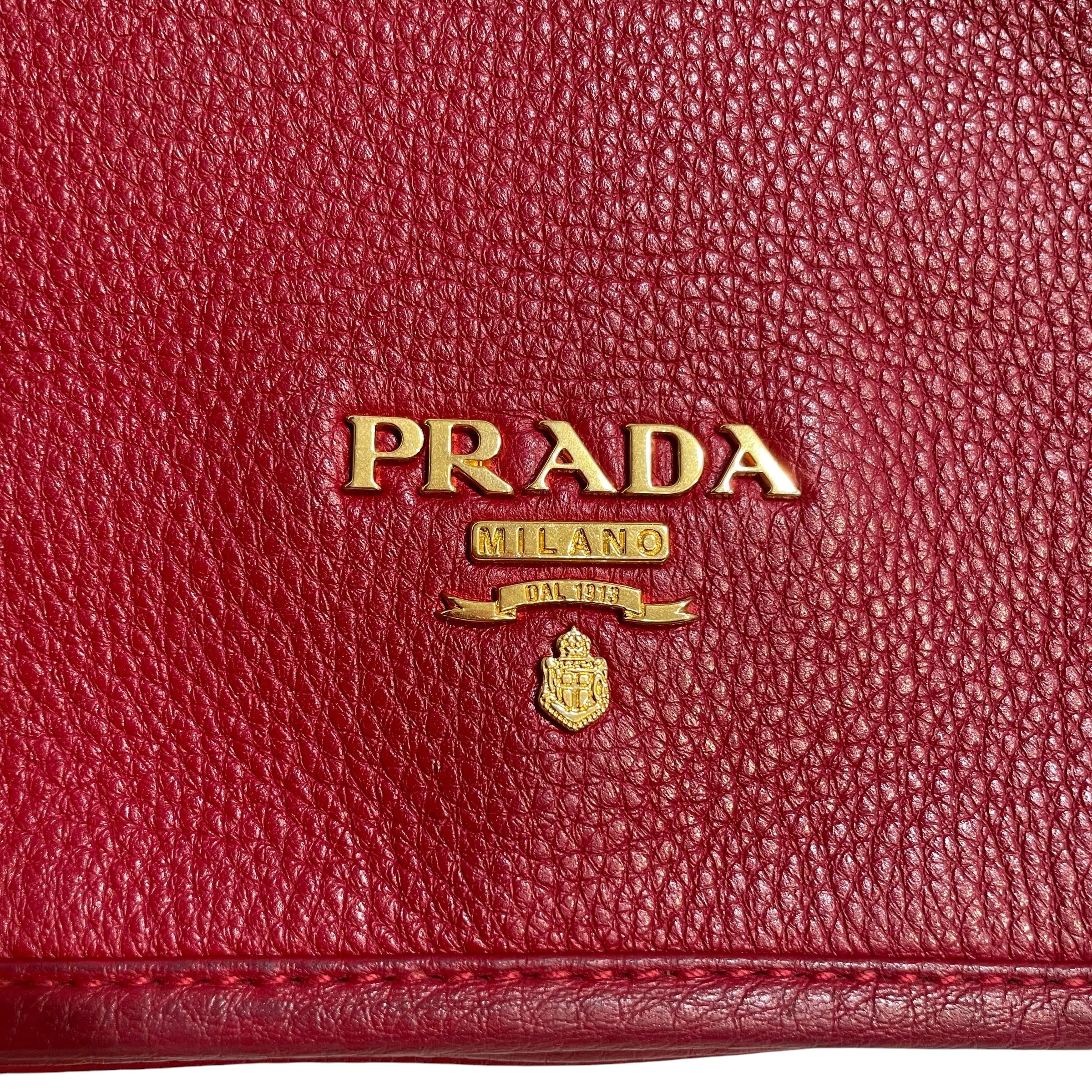 PRADA/Cross Body Bag/Leather/RED/Vitello Daino Phenix Bag view 5