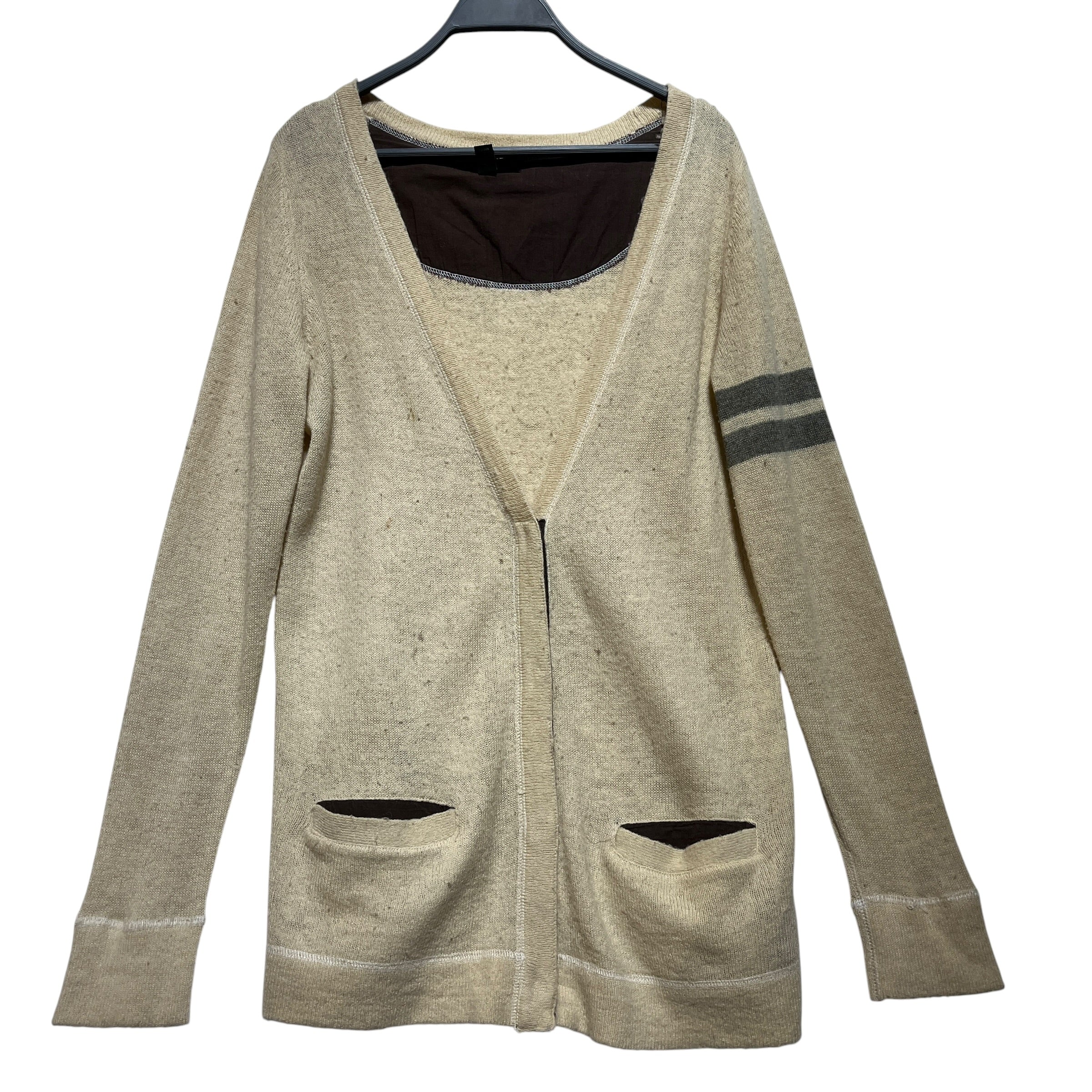 BURBERRY PRORSUM COLLECTION/Cardigan/L/Alpaca/CRM/ARM STRIPES view 1