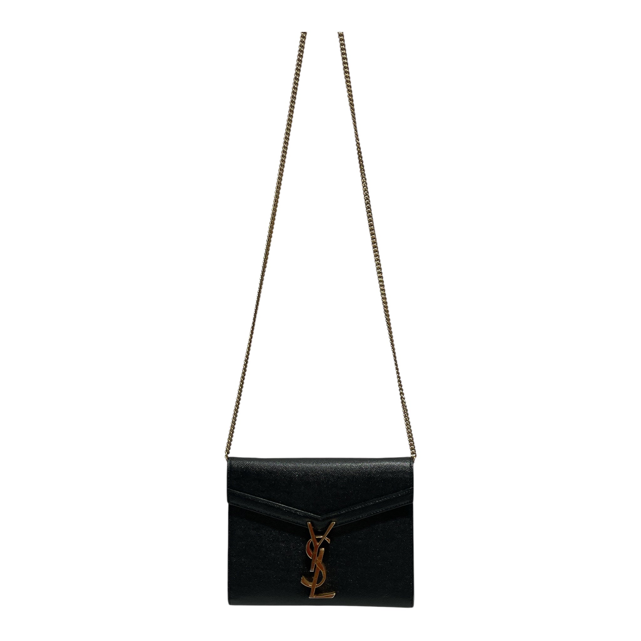 SAINT LAURENT/Cross Body Bag/Leather/BLK/Grain Leather Cassandra Chain view 1
