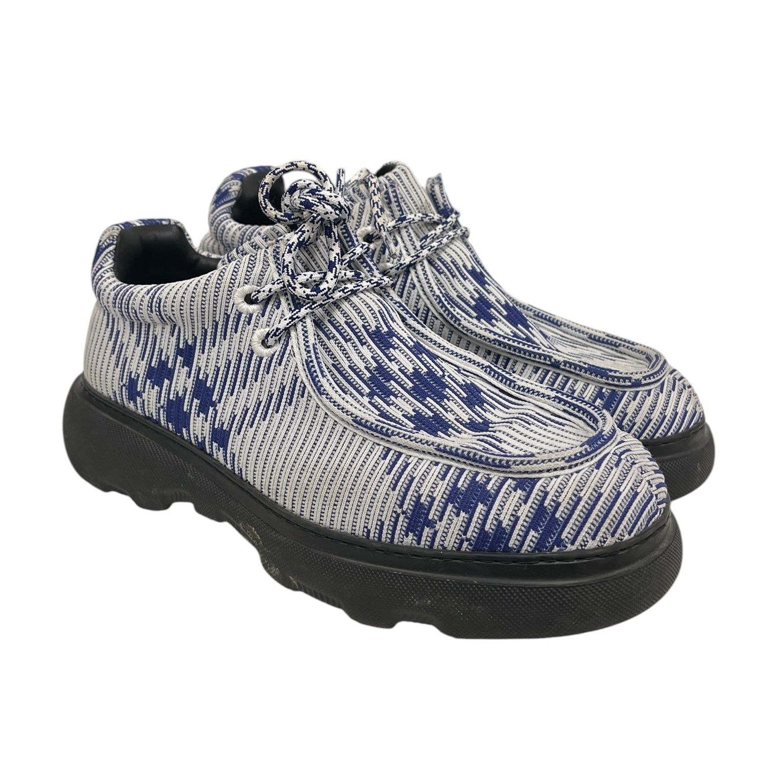 BURBERRY BLUE LABEL/Shoes/EU 44/Polyester/BLU/CLOTH WHT BLU LACE UP view 1