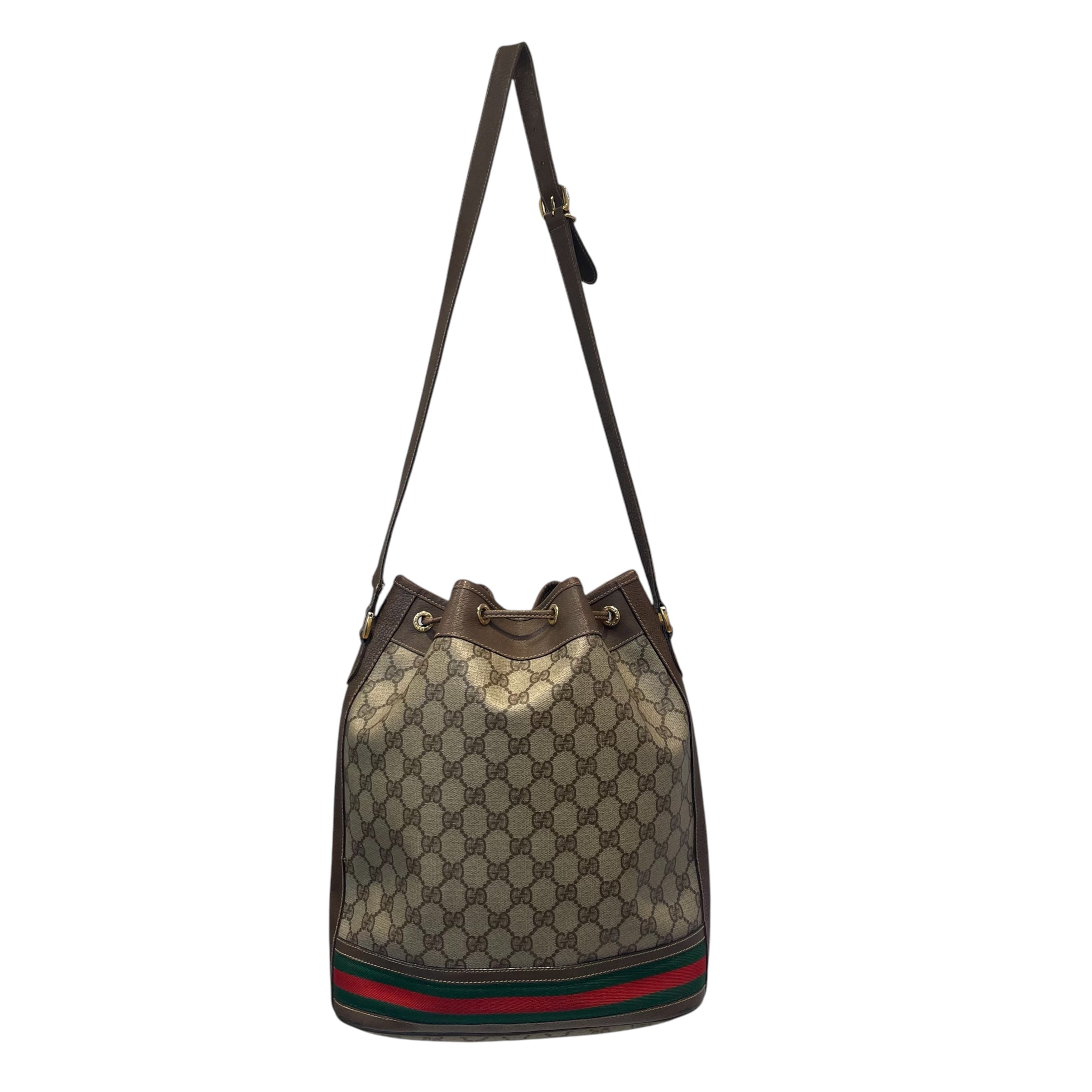 GUCCI/Bag/Monogram/BRW/bucket bag/green red stripe view 2