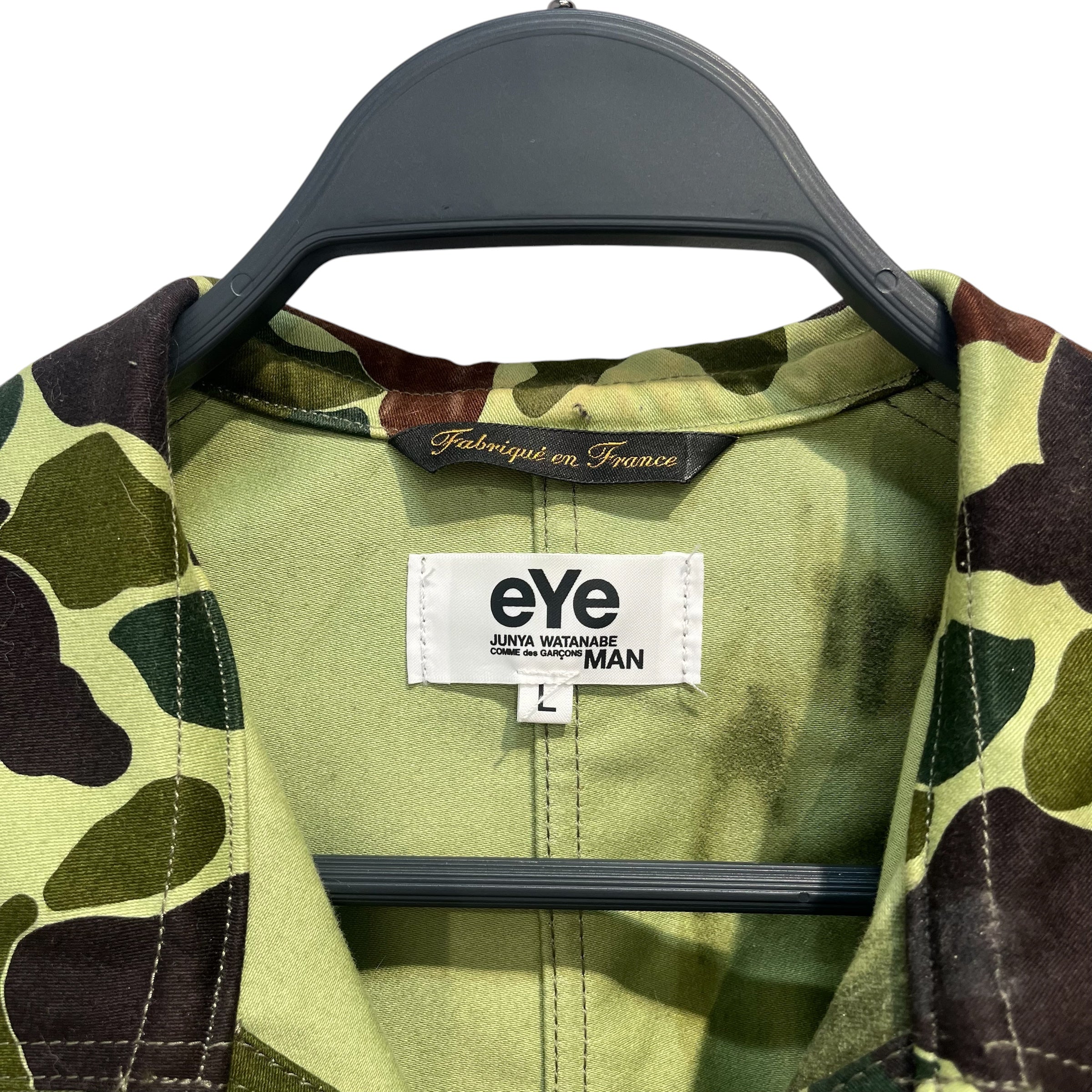 eYe COMME des GARCONS JUNYA WATANABE MAN/Tailored Jkt/L/Cotton/GRN/Camouflage/OIL ON SLEEVE view 3