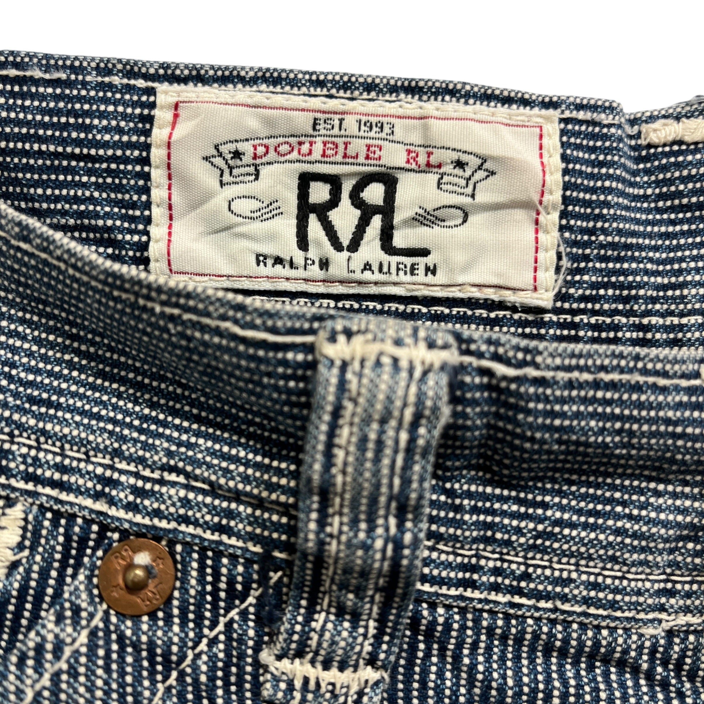 RRL/Pants/30/Cotton/IDG/Button Fly/Pinstripe Wash Tag Gone view 3