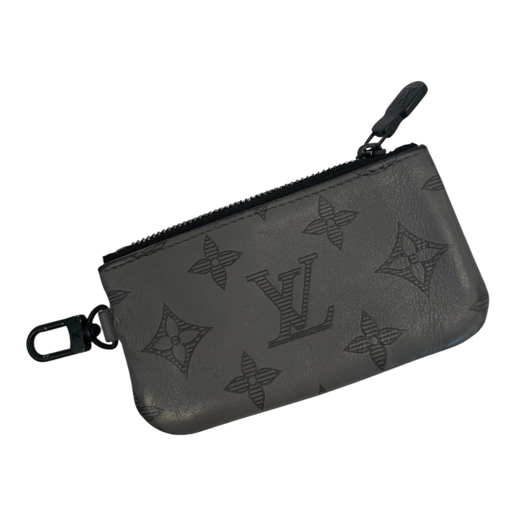 LOUIS VUITTON/Cross Body Bag/Monogram/Leather/GRY/trio messenger bag/pouch view 3