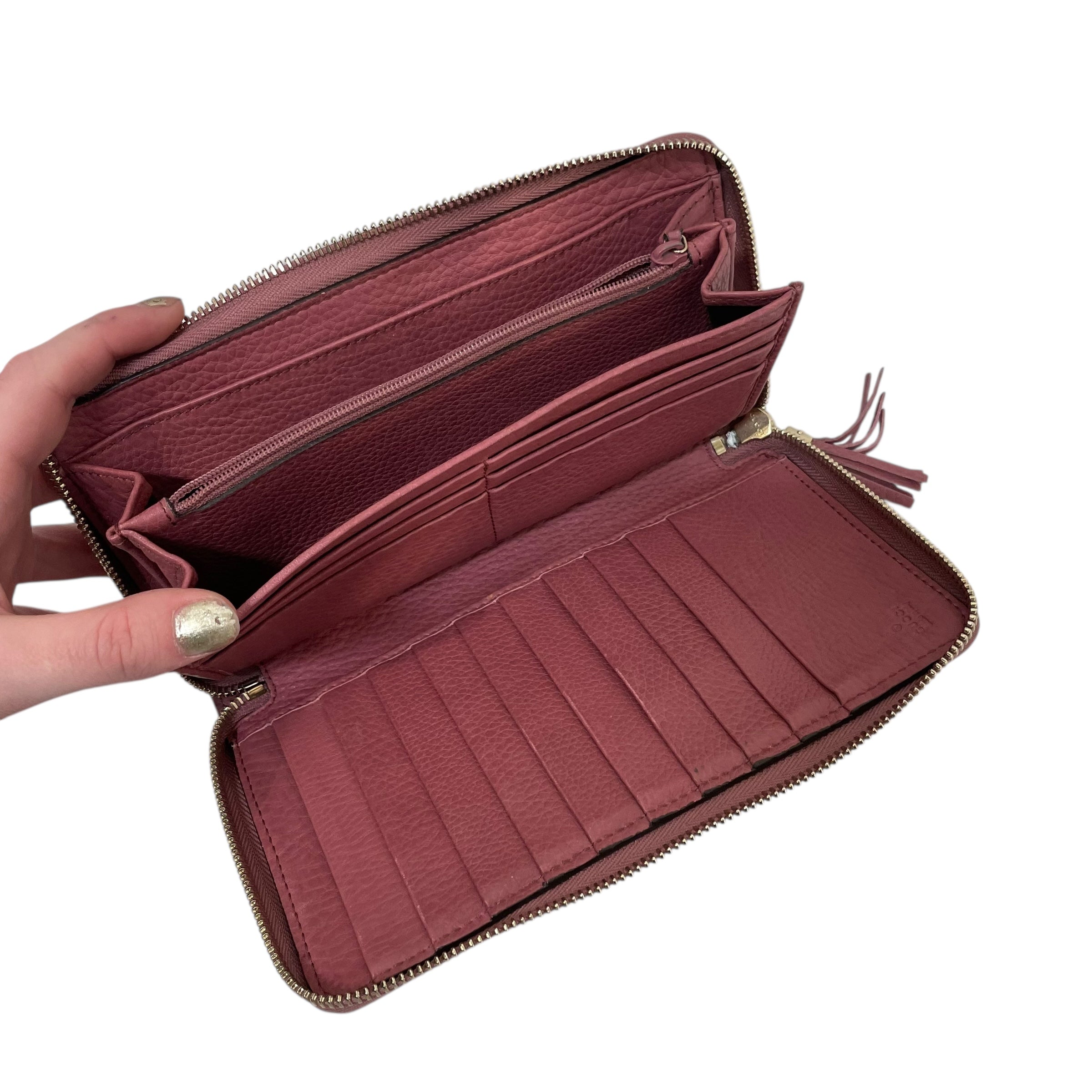 GUCCI/Long Wallet/Leather/PNK/soho zip contintental wallet view 4
