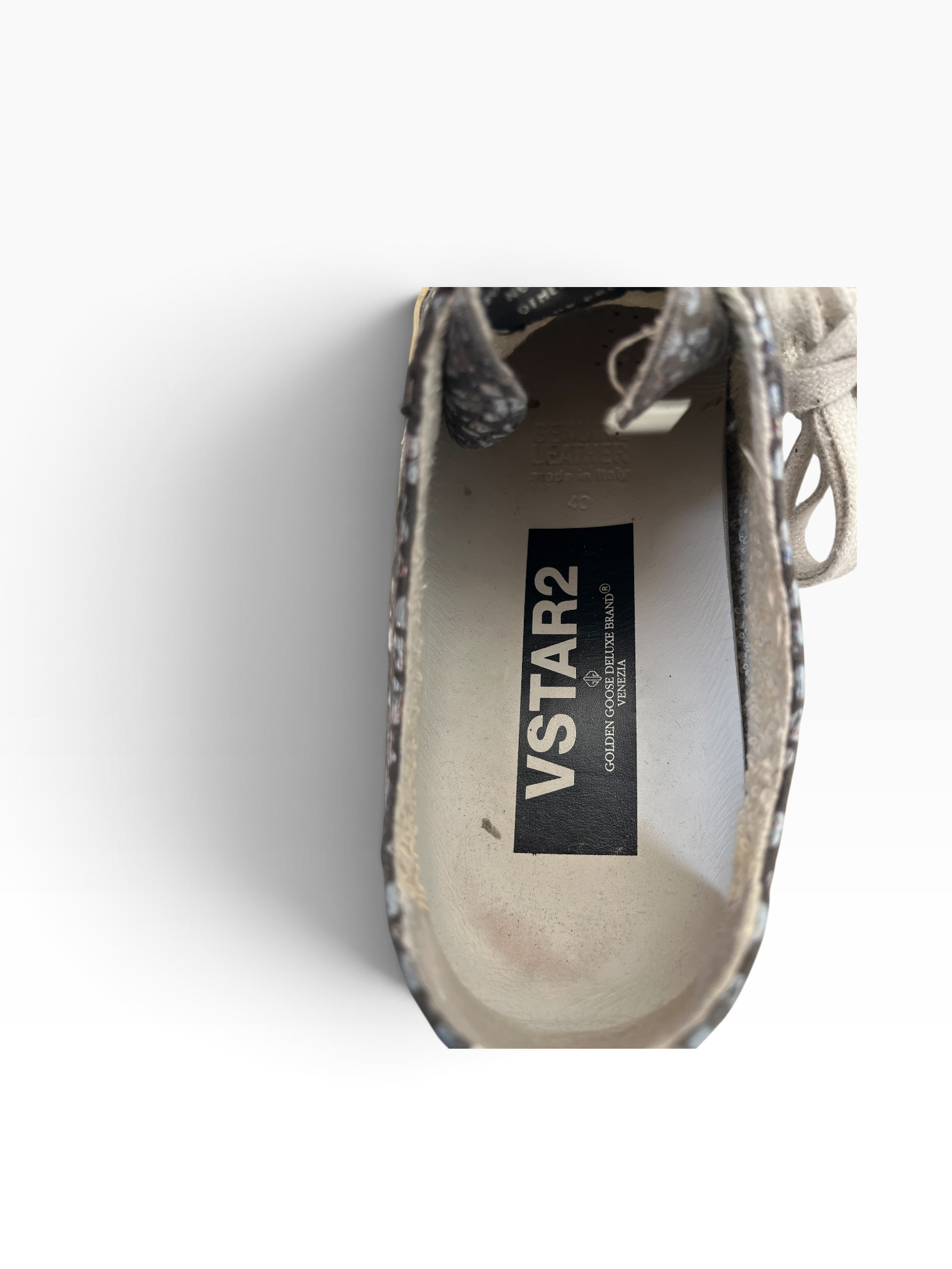 GOLDEN GOOSE/Low-Sneakers/EU 40/All Over Print/Leather/GRY/Foil flower print view 3