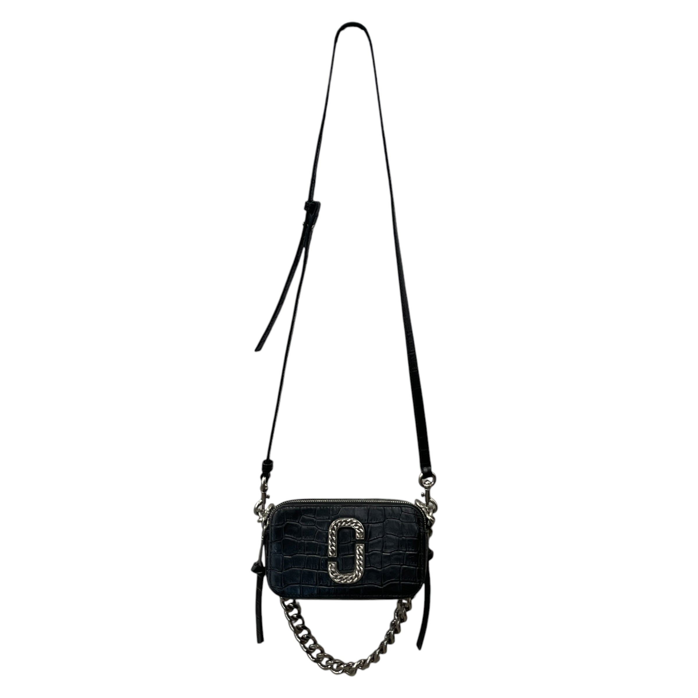 MARC JACOBS/Cross Body Bag/Leather/BLK/CHAIN LOGO/CROC view 1