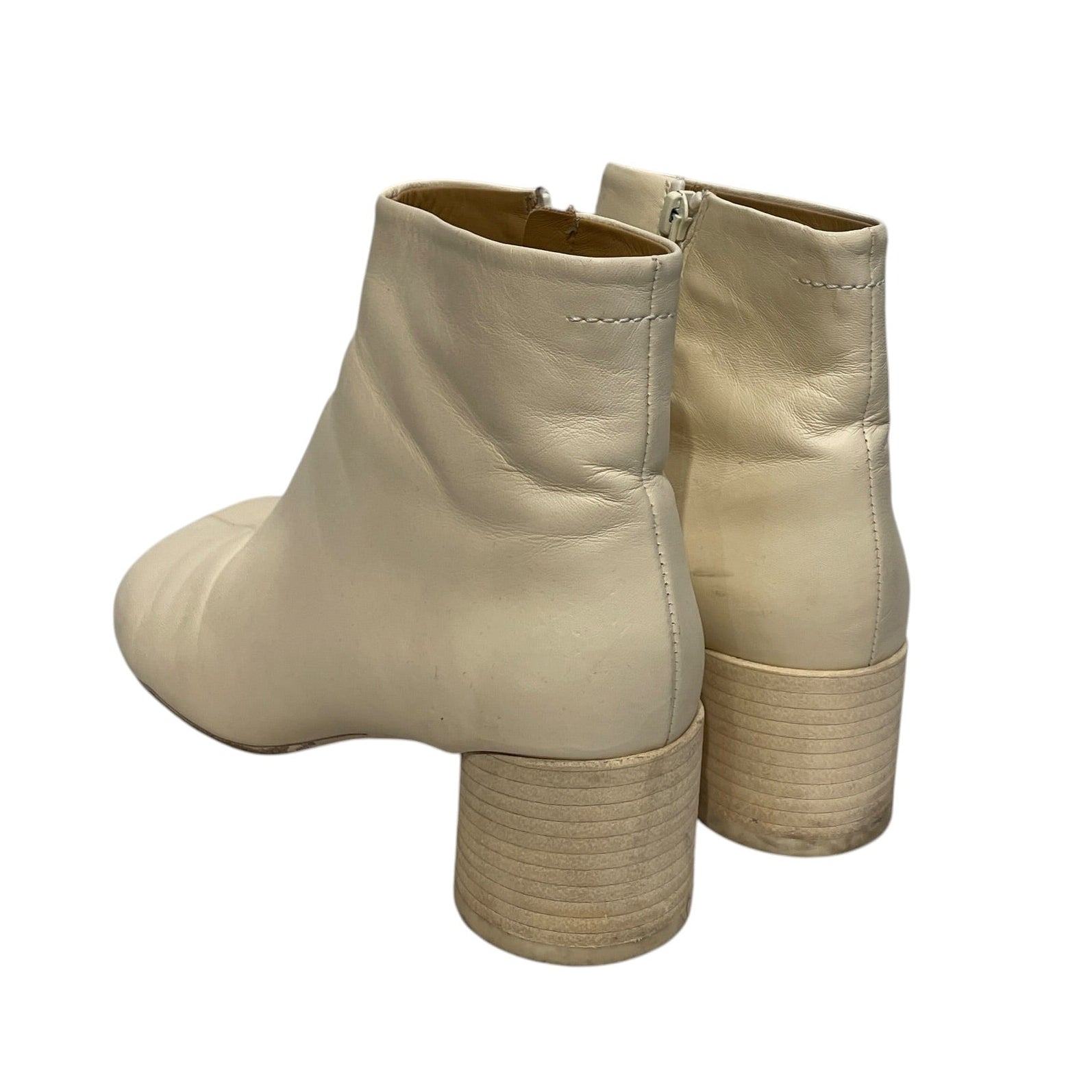 MM6/Ankle Boots/EU 40/Leather/CRM/SQUARE TOE view 2