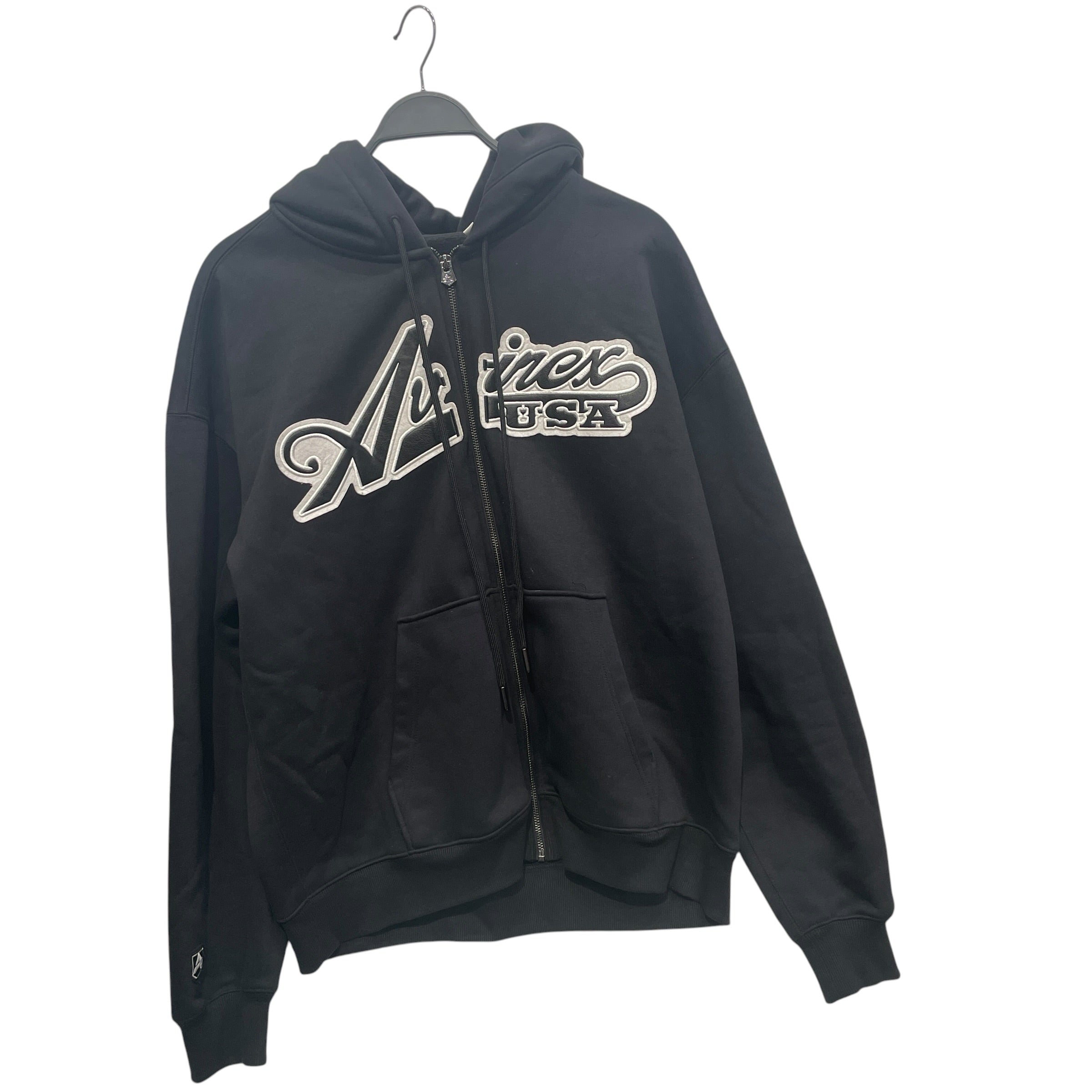 AVIREX/Zip Up Hoodie/L/Graphic/Cotton/BLK/PATCH LOGO CHEST view 1