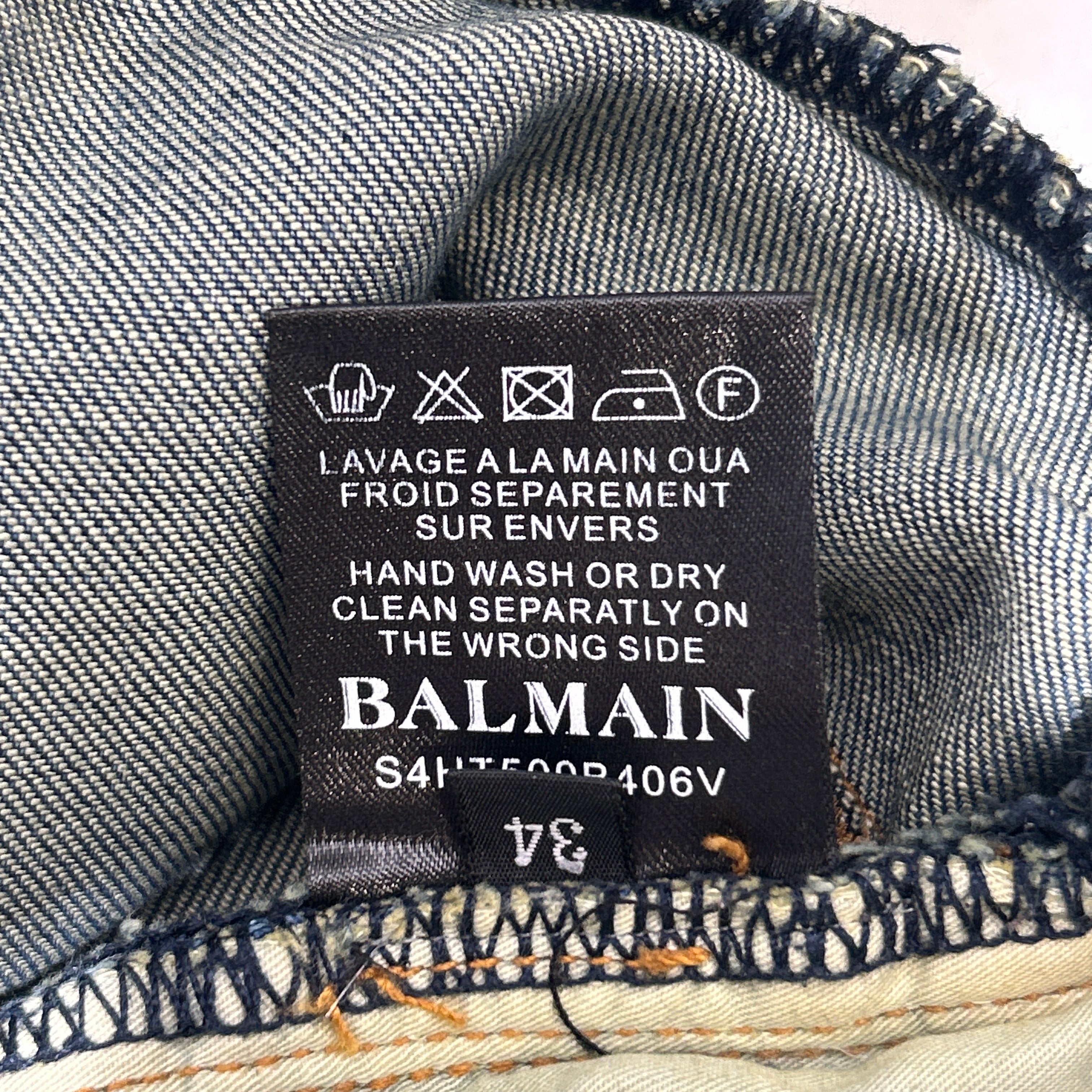 BALMAIN/Skinny Pants/34/Denim/BLU/MOTO DENIM view 4