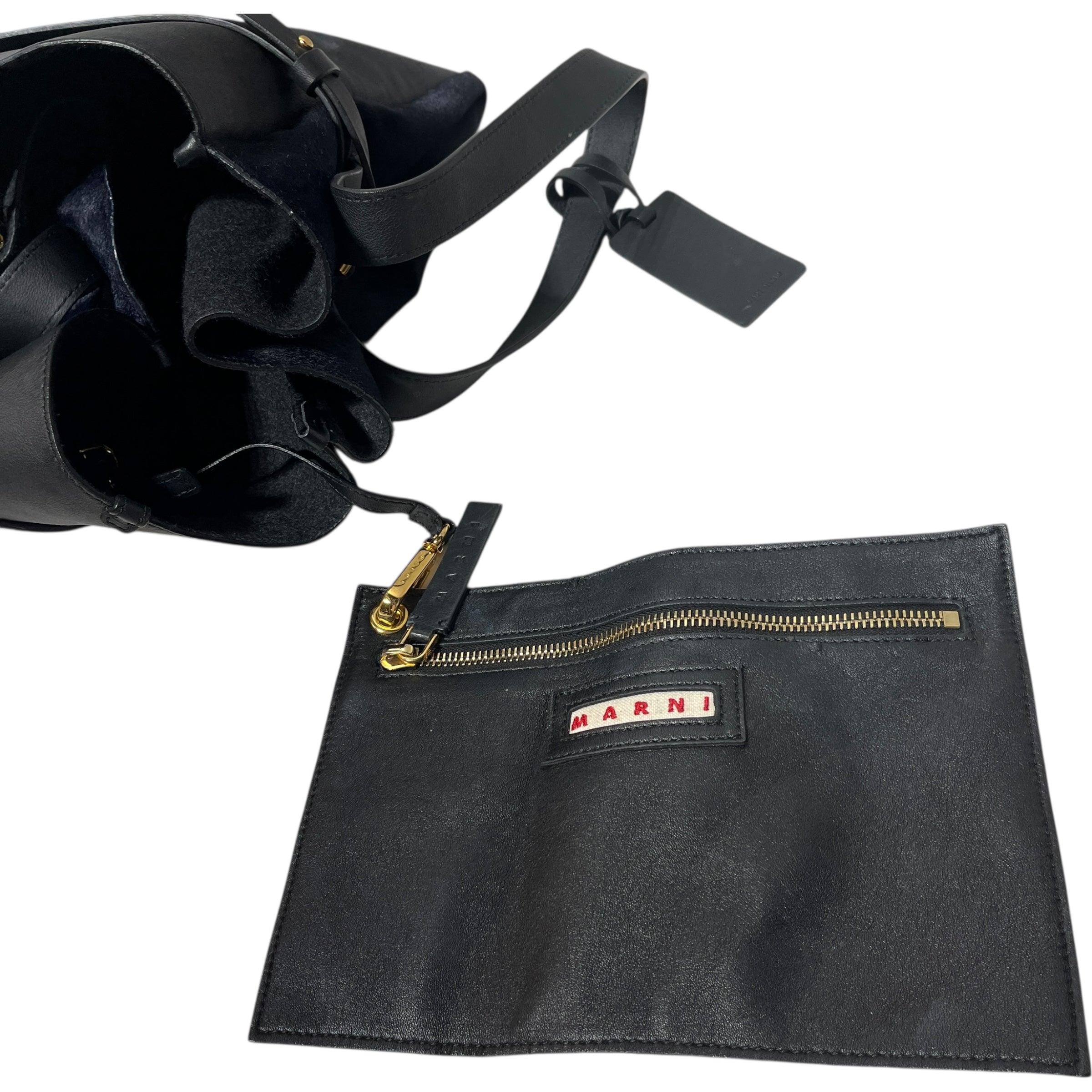 MARNI/Tote Bag/Leather/BLK/Calfhair Bucket Bag view 6