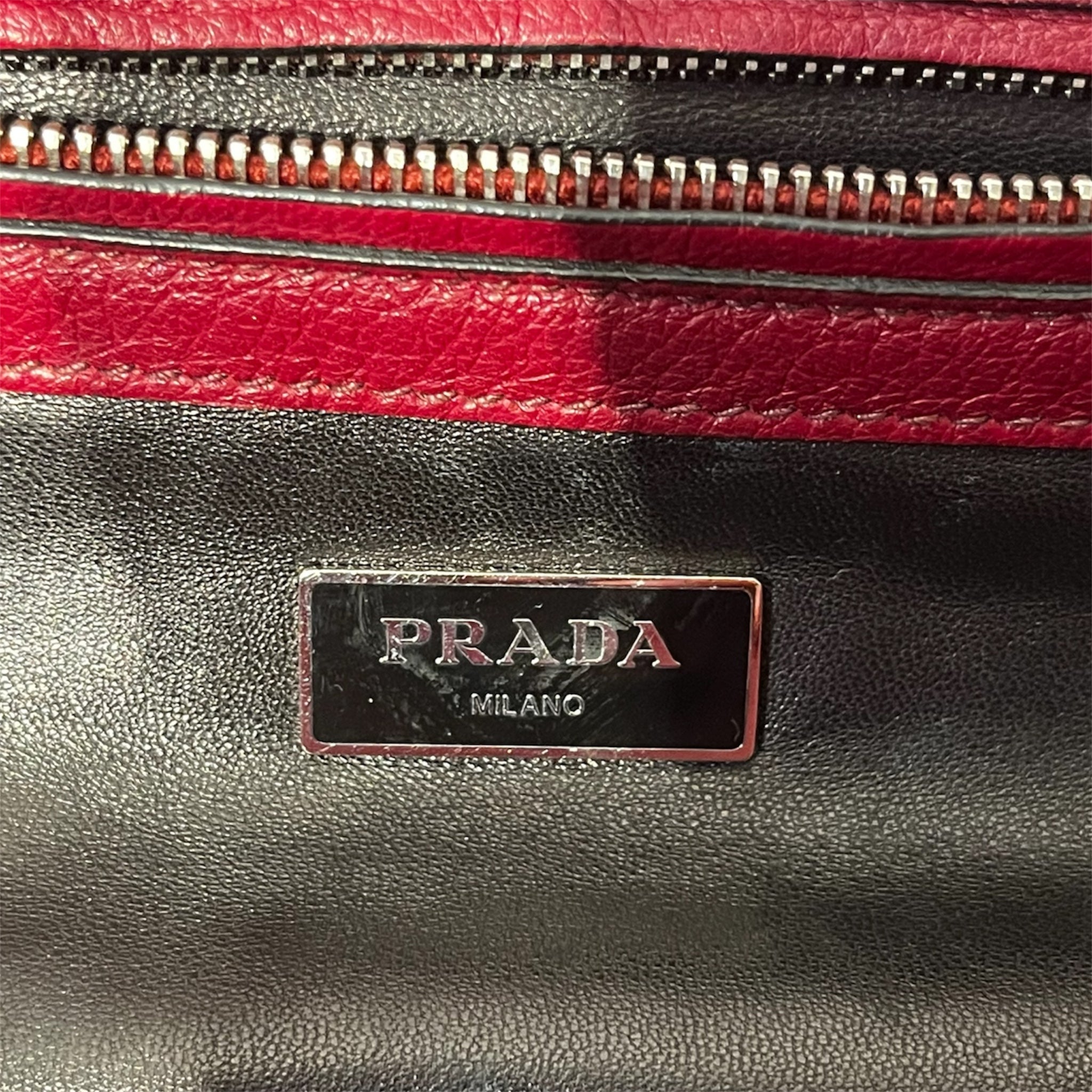 PRADA/Tote Bag/Leather/RED/Calf Leather 2 Way Tote view 5