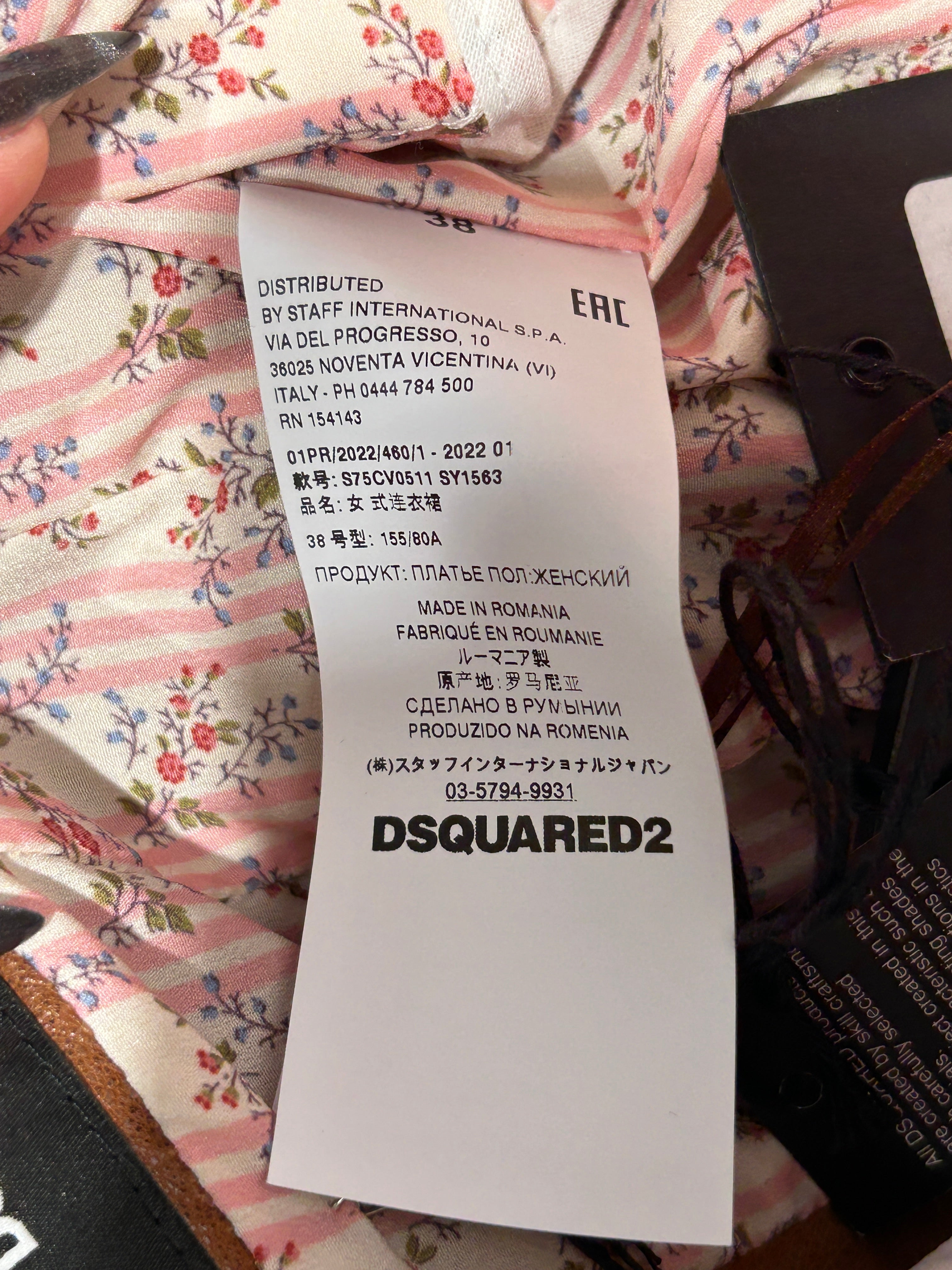 DSQUARED2/SL Dress/38/Leather/ORN/LAMBSKIN+ FLORAL INTERIOR view 3