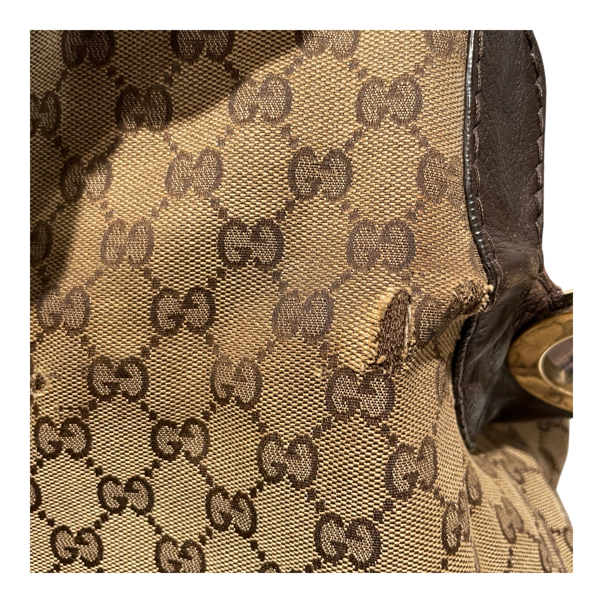 GUCCI/Tote Bag/Cotton/BRW/hobo slouch view 7