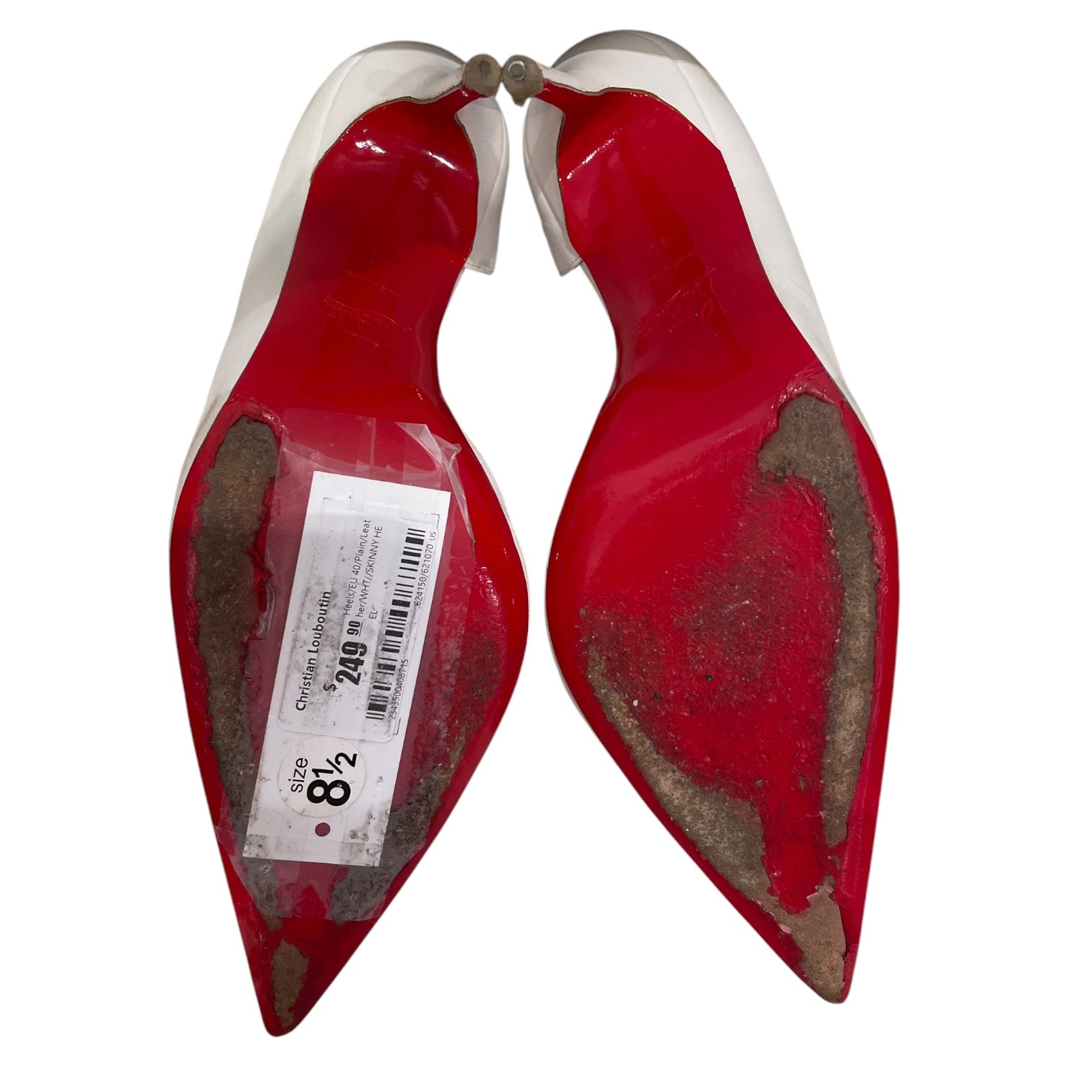 Christian Louboutin/Heels/EU 40/Leather/WHT/SKINNY HEEL view 4