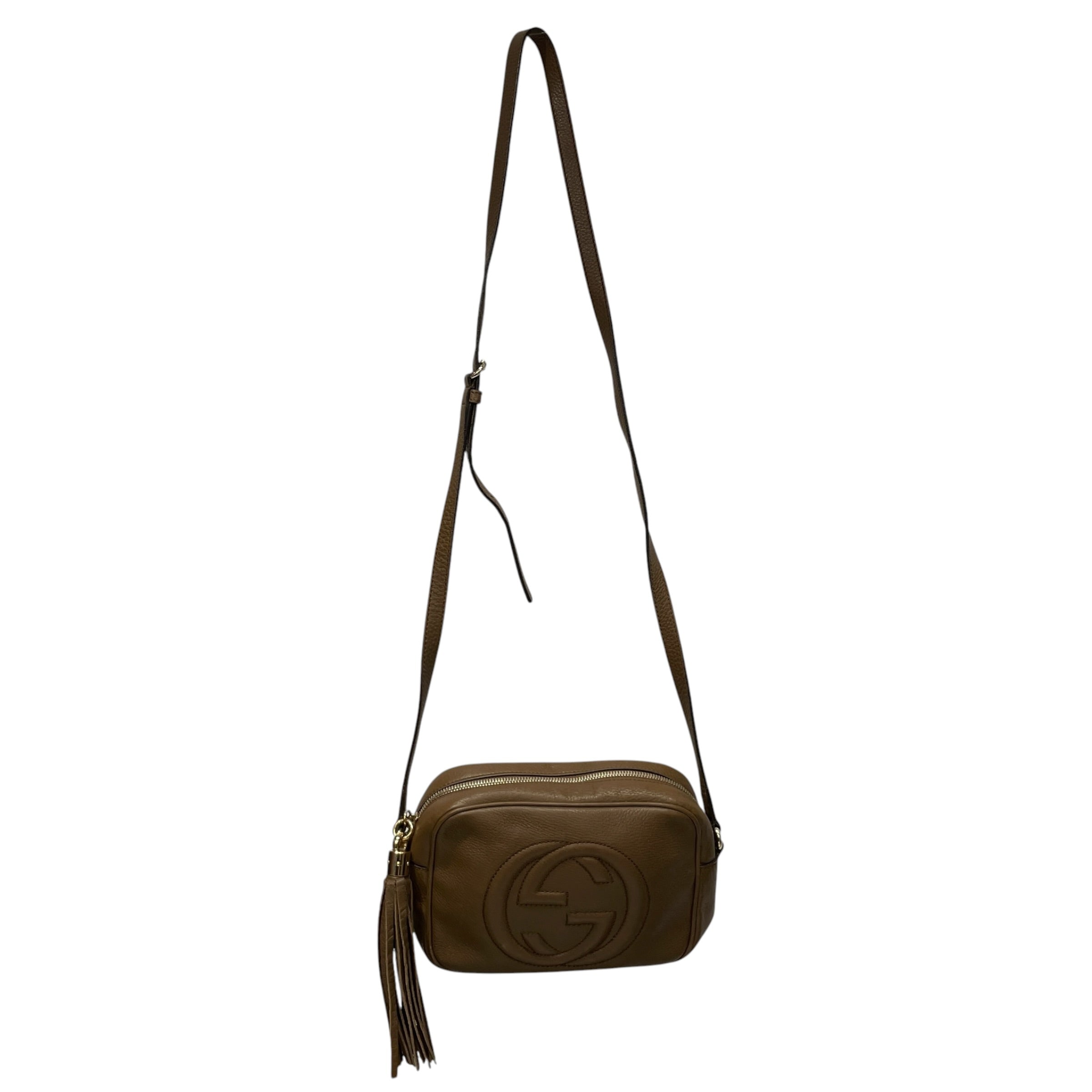 GUCCI/Cross Body Bag/Leather/BRW/soho disco camera bag cross view 1