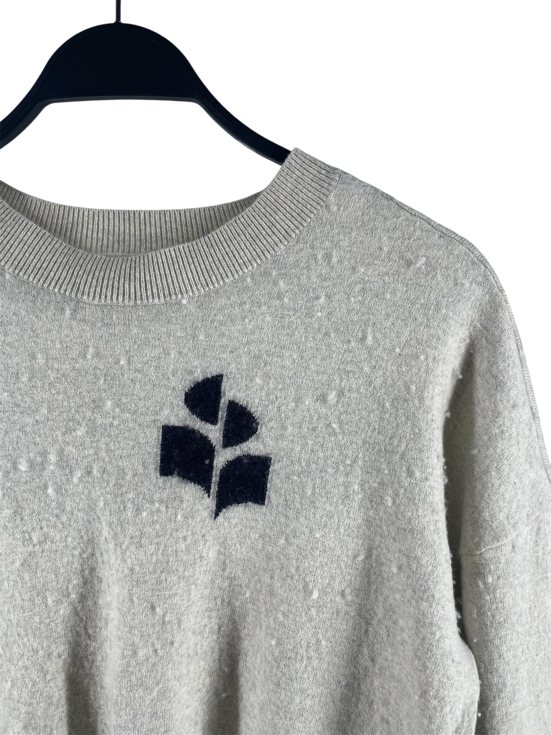 ISABEL MARANT ETOILE/Sweater/34/Cotton/GRY/INTARSIA KNIT LOGO SWEATSHIRT view 3