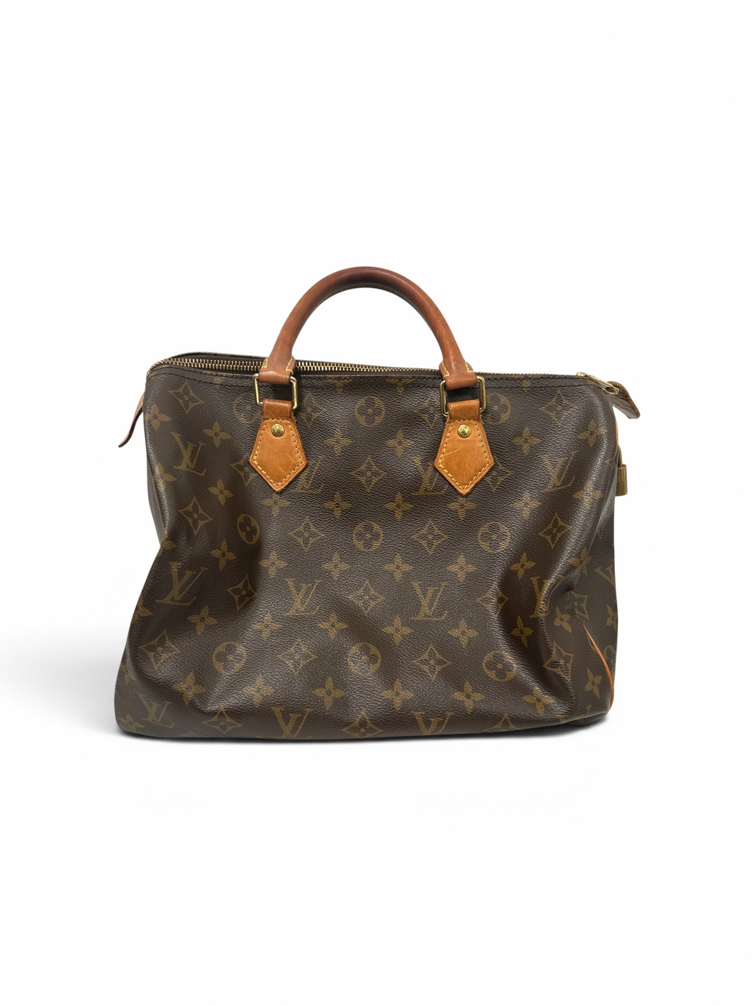 LOUIS VUITTON/Hand Bag/Monogram/Leather/BRW/Speedy Leather Handbag view 2