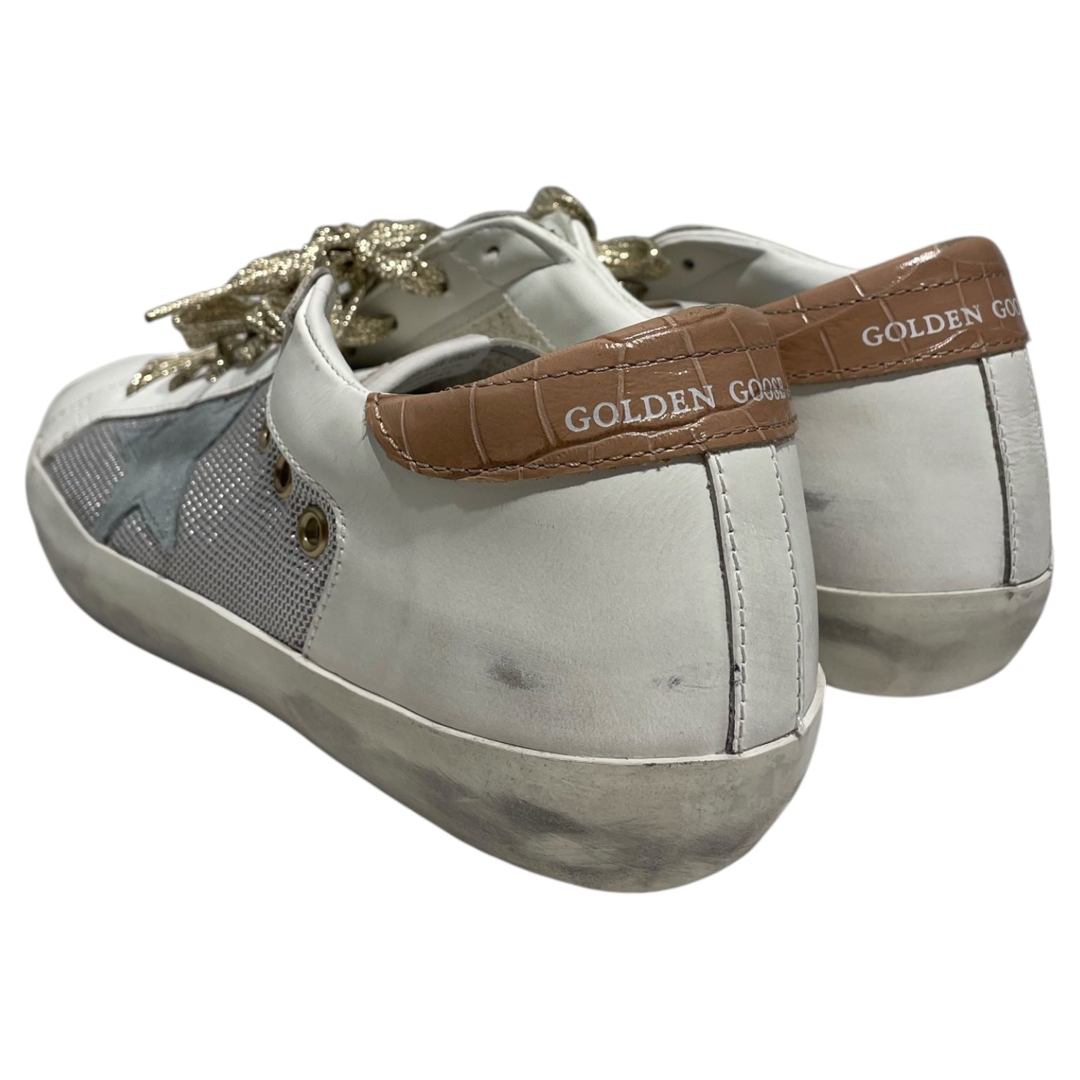 GOLDEN GOOSE/Low-Sneakers/EU 38/Leather/WHT/gold laces view 2