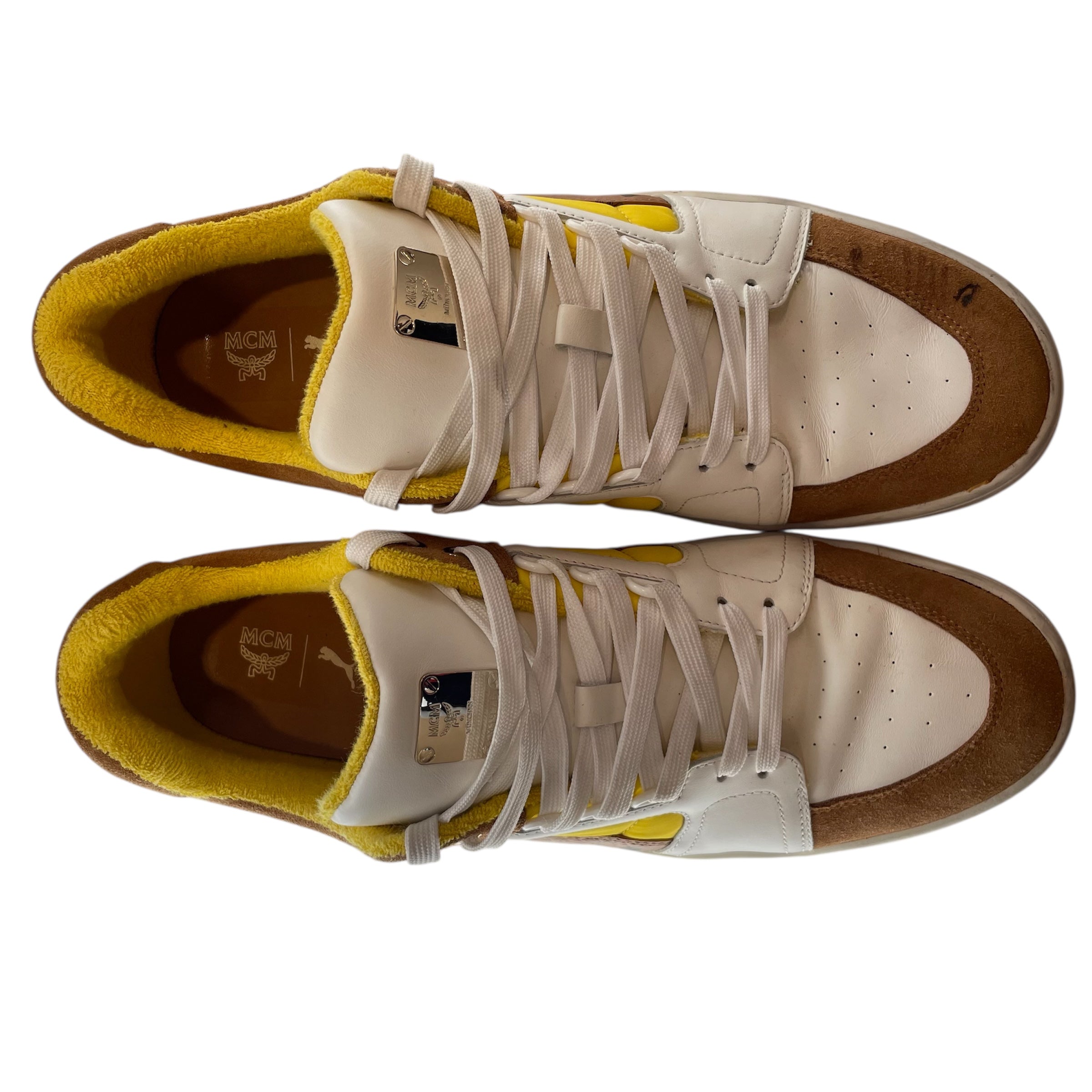 PUMA/MCM/Low-Sneakers/US 14/Monogram/Suede/YEL/BRW/YLLW view 3