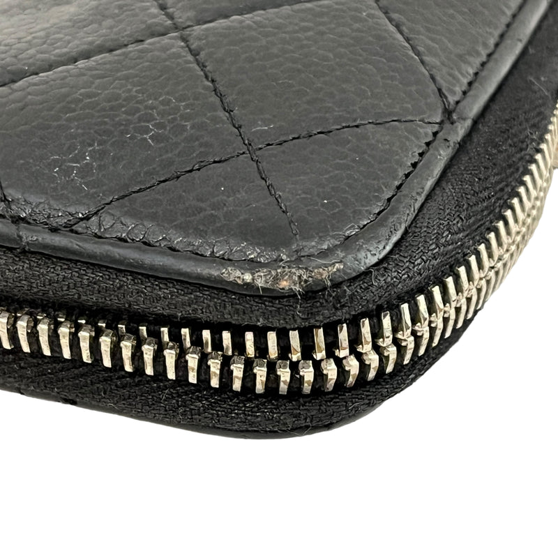 CHANEL/Long Wallet/Leather/BLK/Caviar wallet