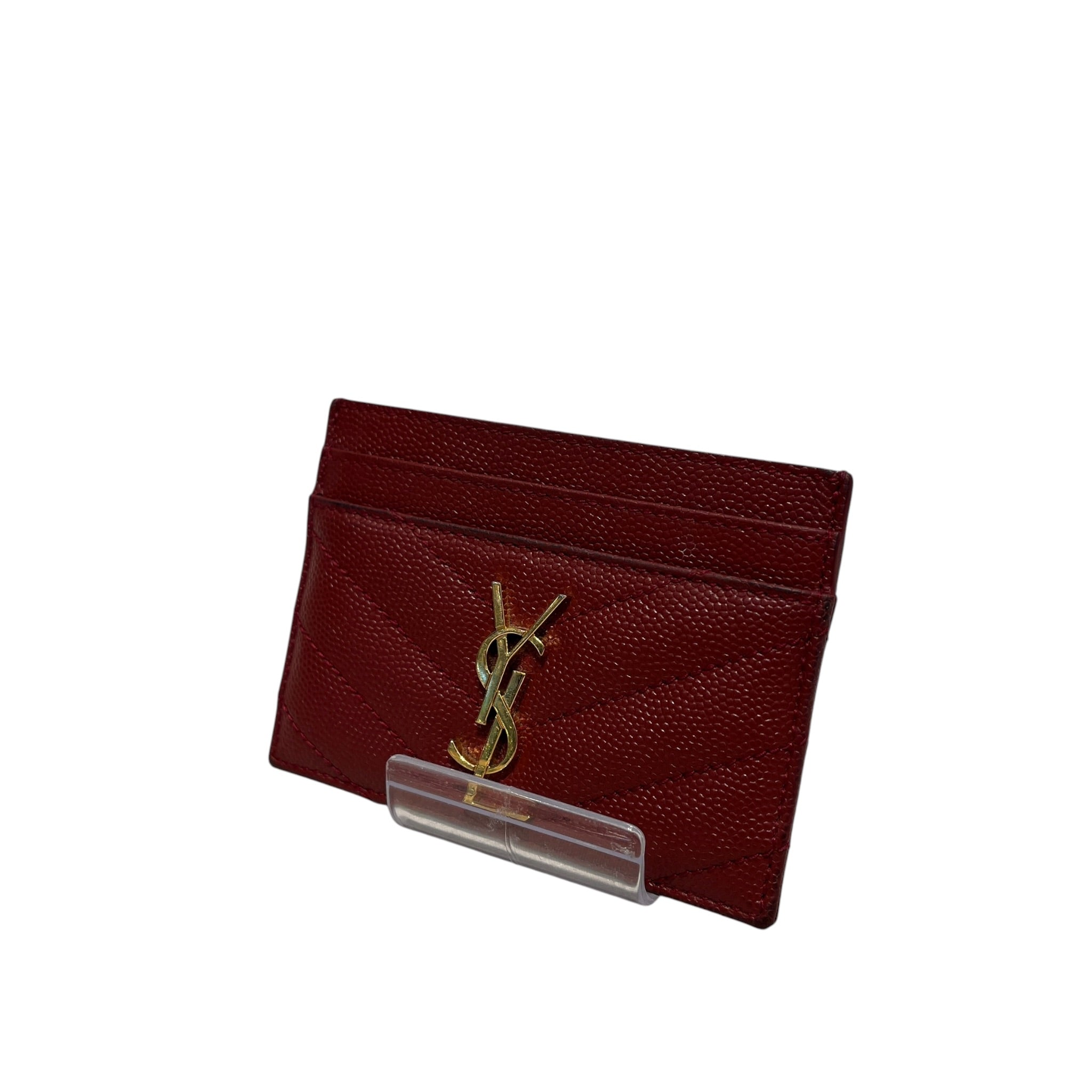 YVES SAINT LAURENT/Wallet/Leather/BRD/M's/card holder gold view 1