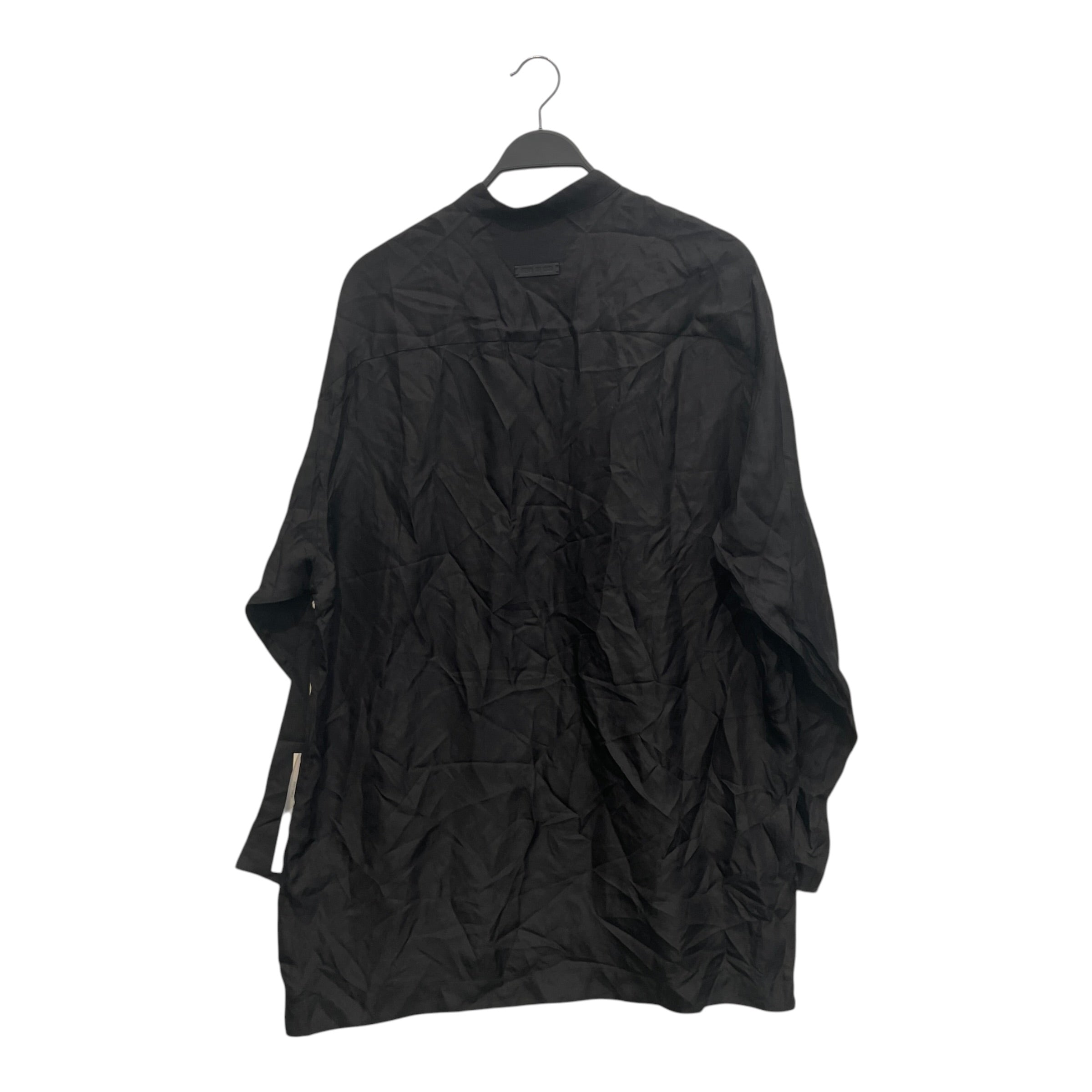 FEAR OF GOD/LS Shirt/S/Rayon/BLK/QUARTER BUTTON UP view 2