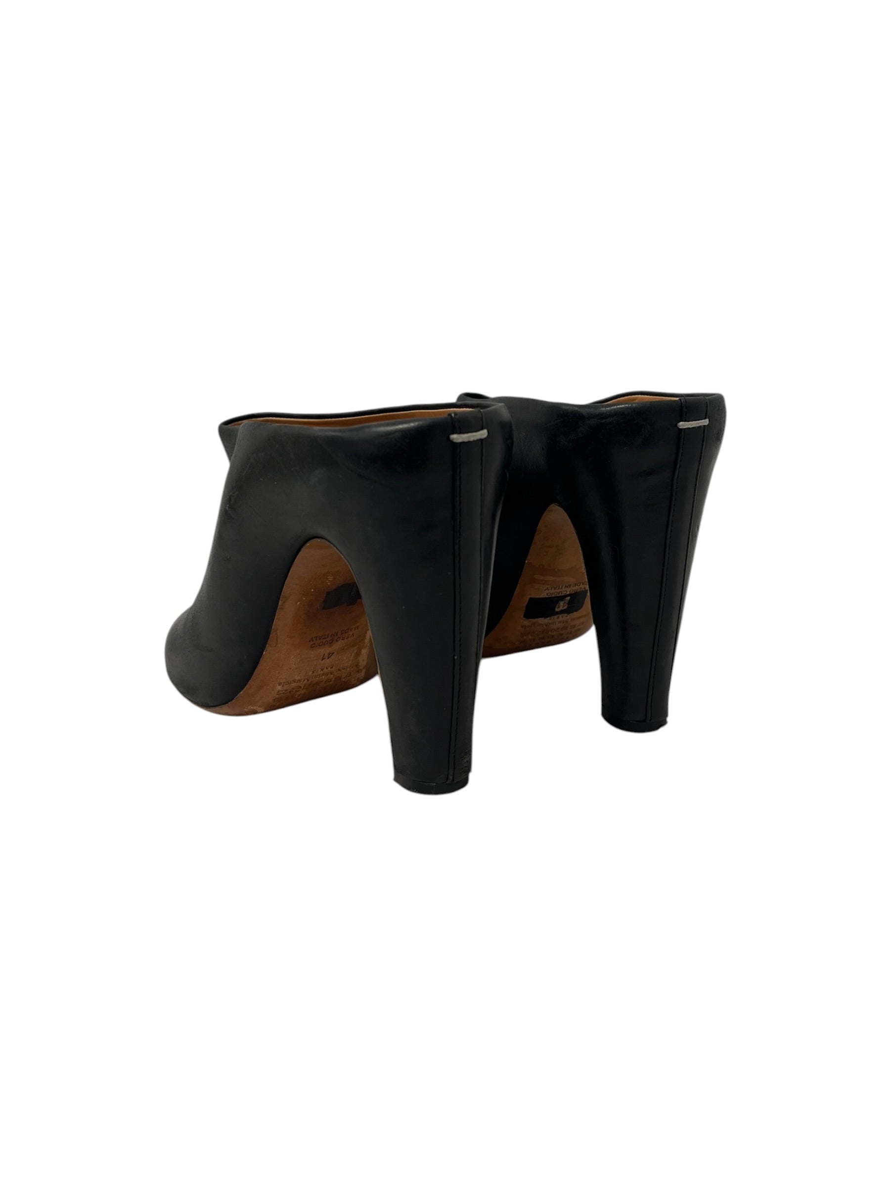 Maison Margiela/Heels/EU 41/Leather/BLK/CUTOUT ACCENT MULES BLK view 2