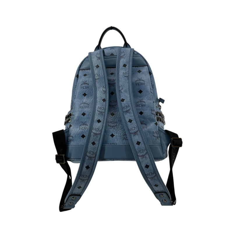 MCM/Backpack/All Over Print/Leather/BLU/STARK STUDDED