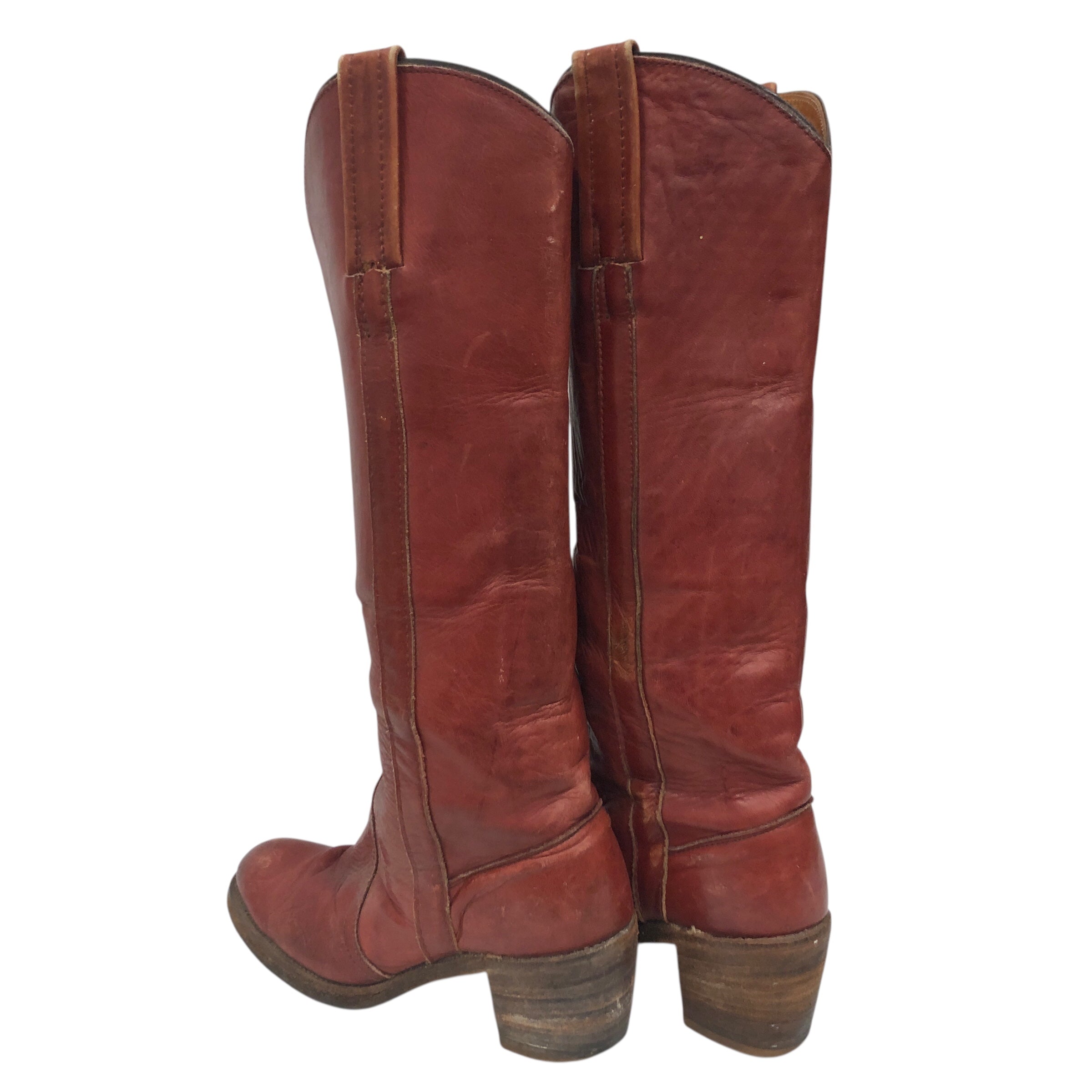 FRYE/Vintage/Western Boots/US 6.5/Leather/RED/70S TALL BOOTS view 2
