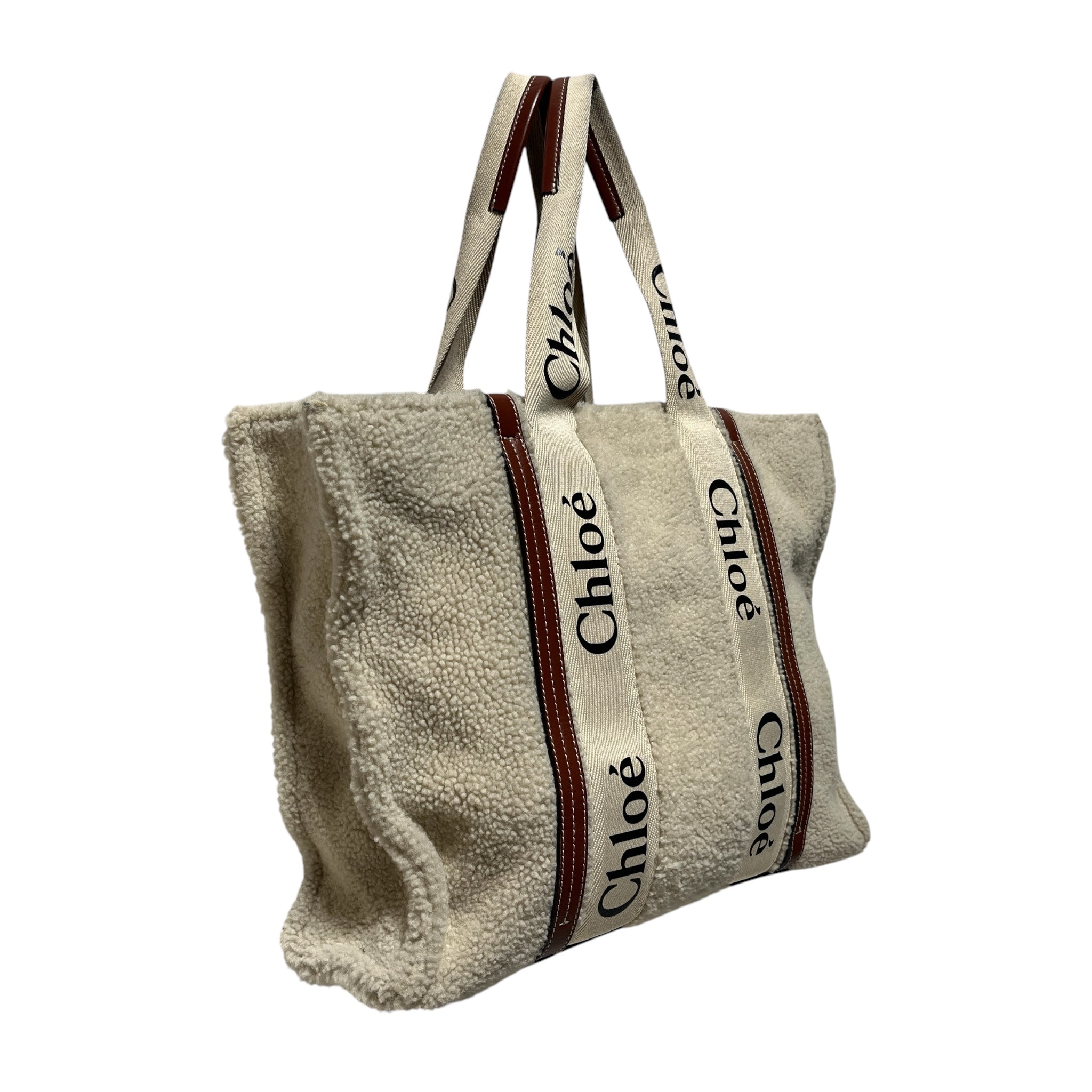 Chloe/Tote Bag/Wool/CRM/woody view 4