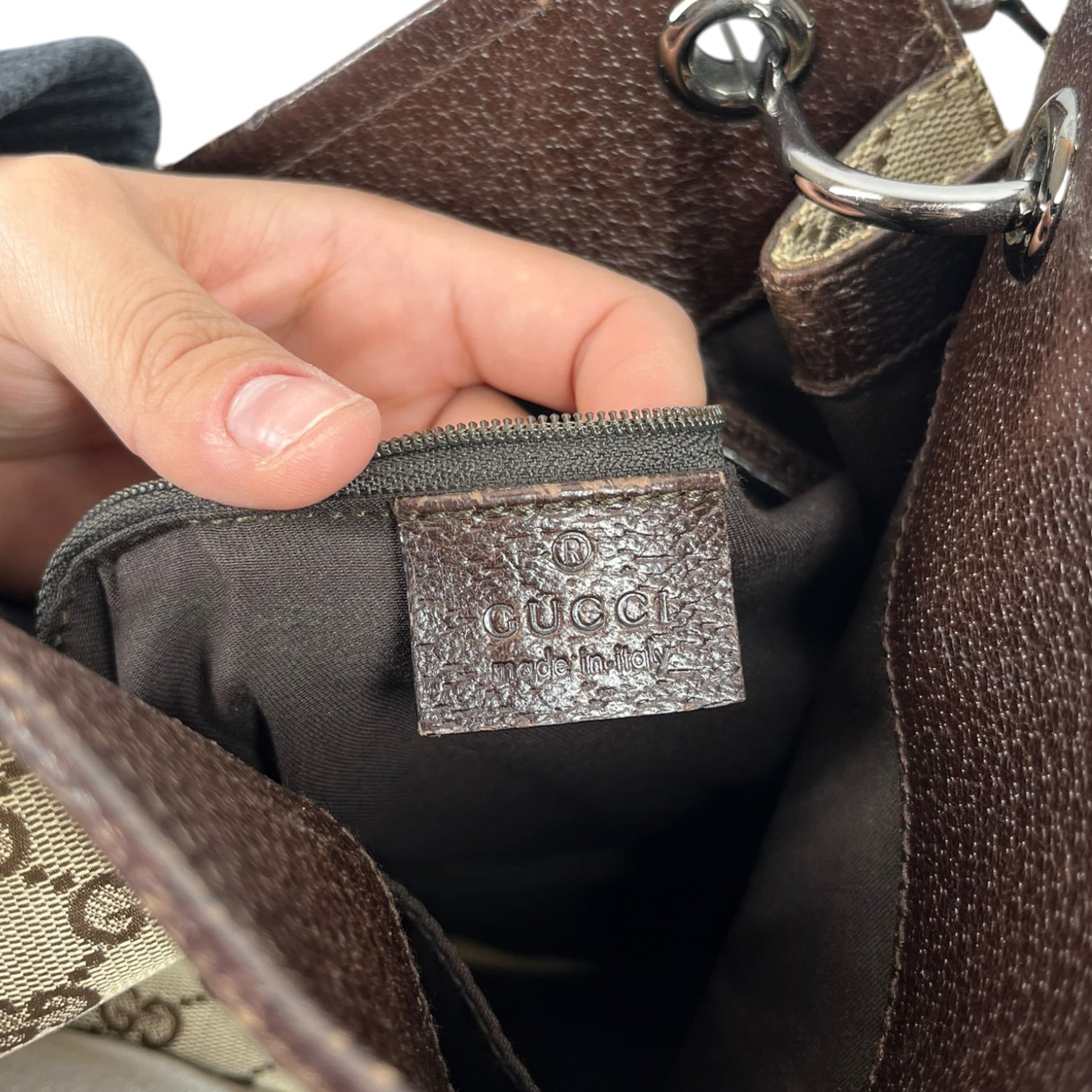 GUCCI/Cross Body Bag/Monogram/KHK/Eclipse Canvas view 4