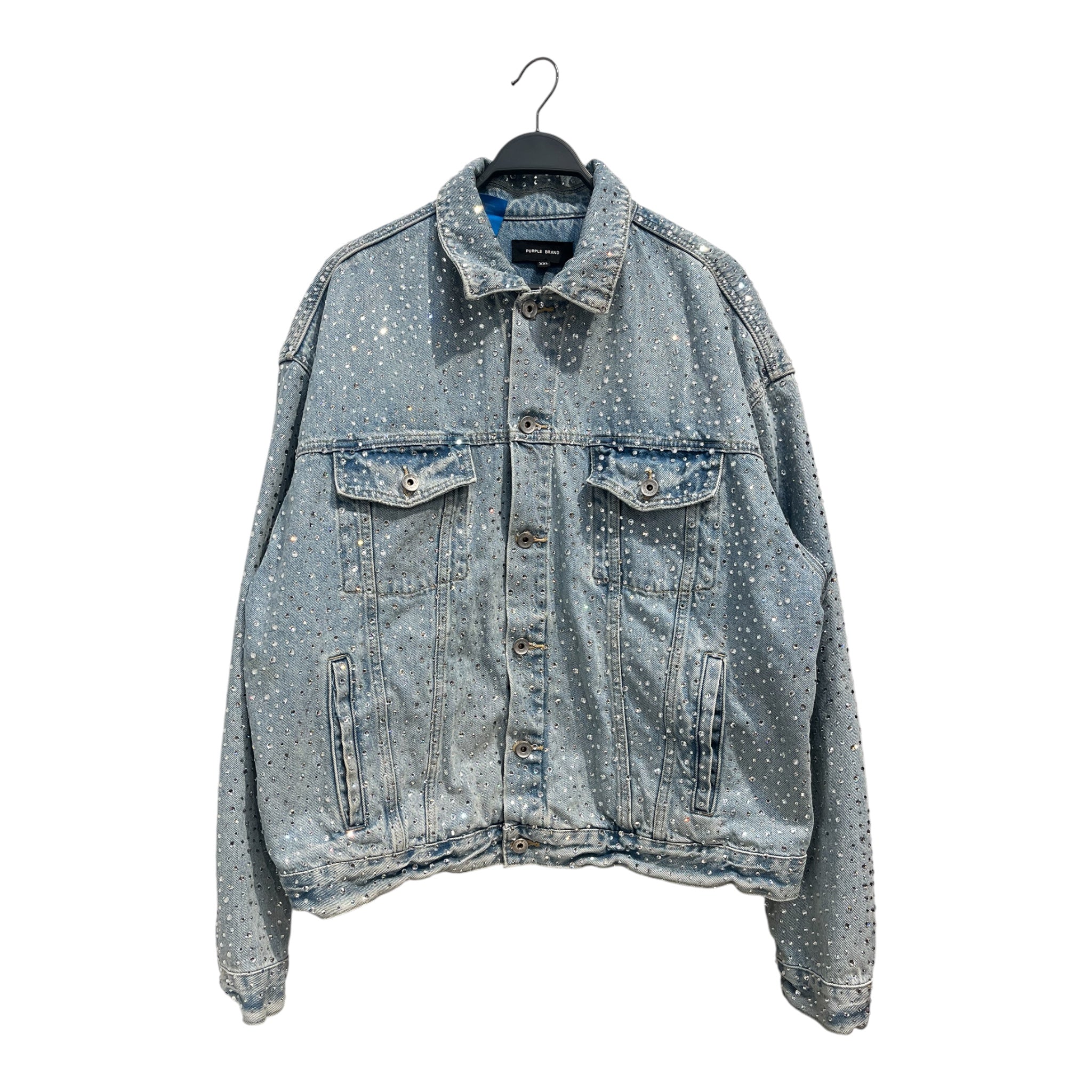 PURPLE BRAND/Denim Jkt/XXL/Cotton/BLU/JEWLED ALL OVER 90'S CUT view 1