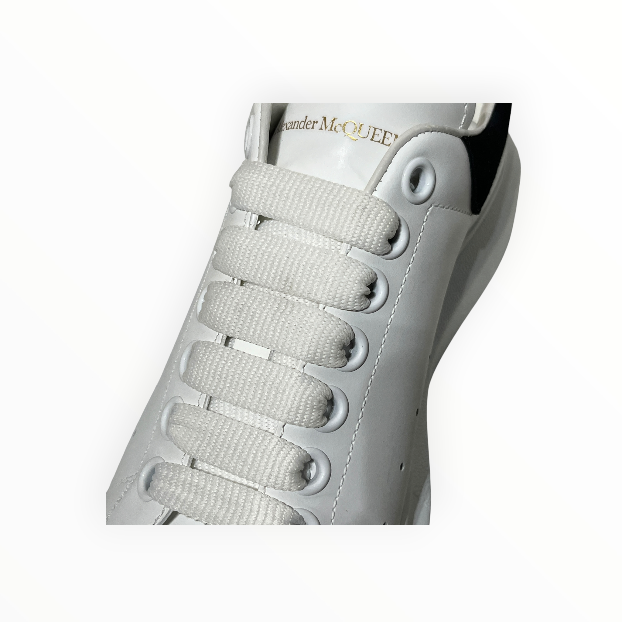 Alexander McQueen/Low-Sneakers/EU 38.5/Leather/WHT/BLACK SUEDE BACK view 5