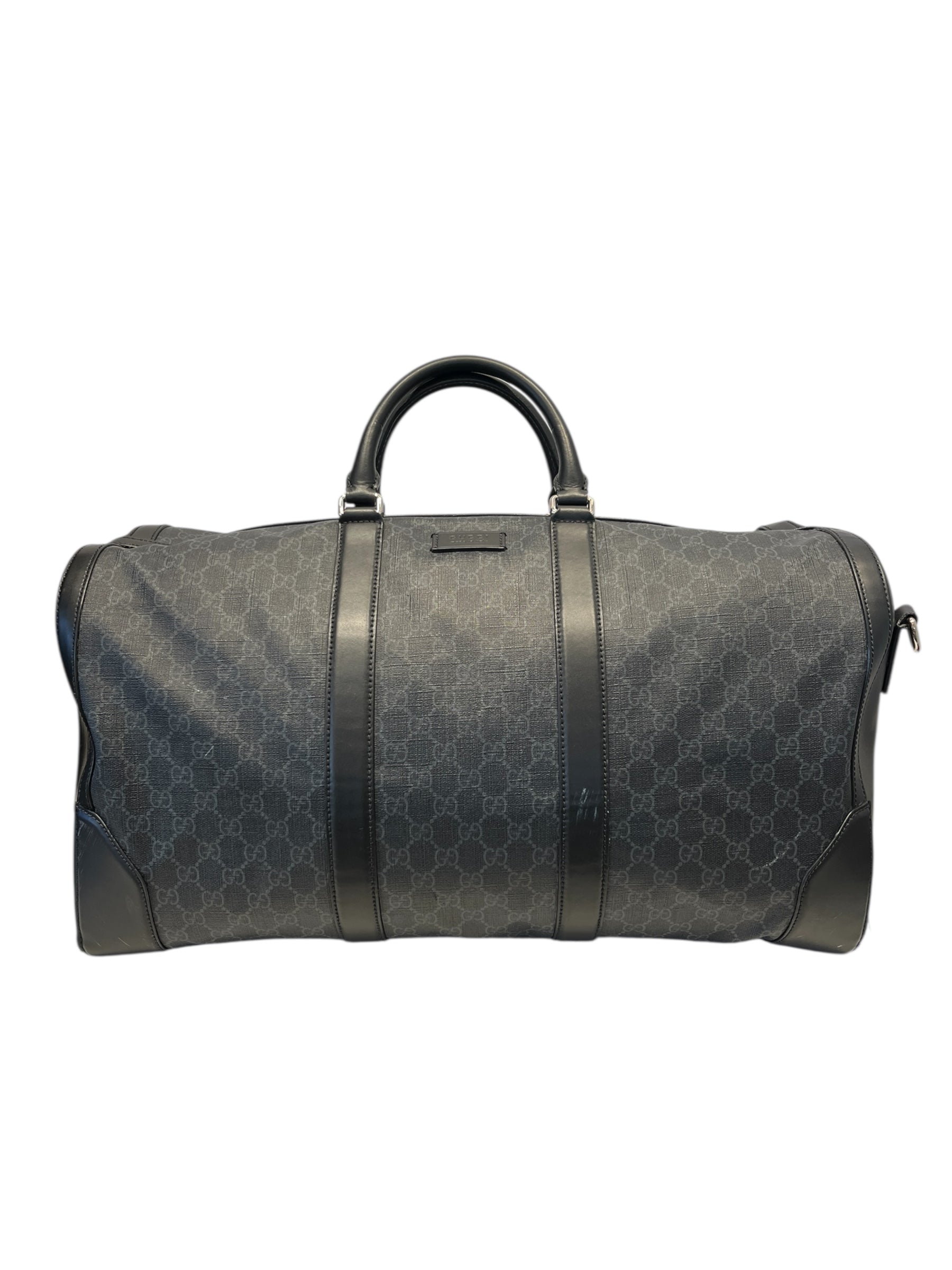 GUCCI/Luggage/Monogram/Leather/BLK/LEATHER DUFFEL view 1