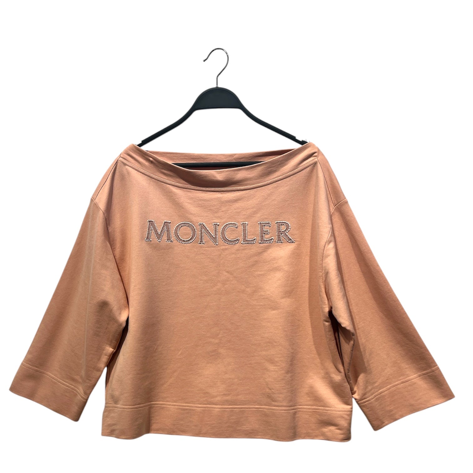 MONCLER/Sweatshirt/S/Graphic/Cotton/PNK/Pullover/Logo-applique boat neck view 1