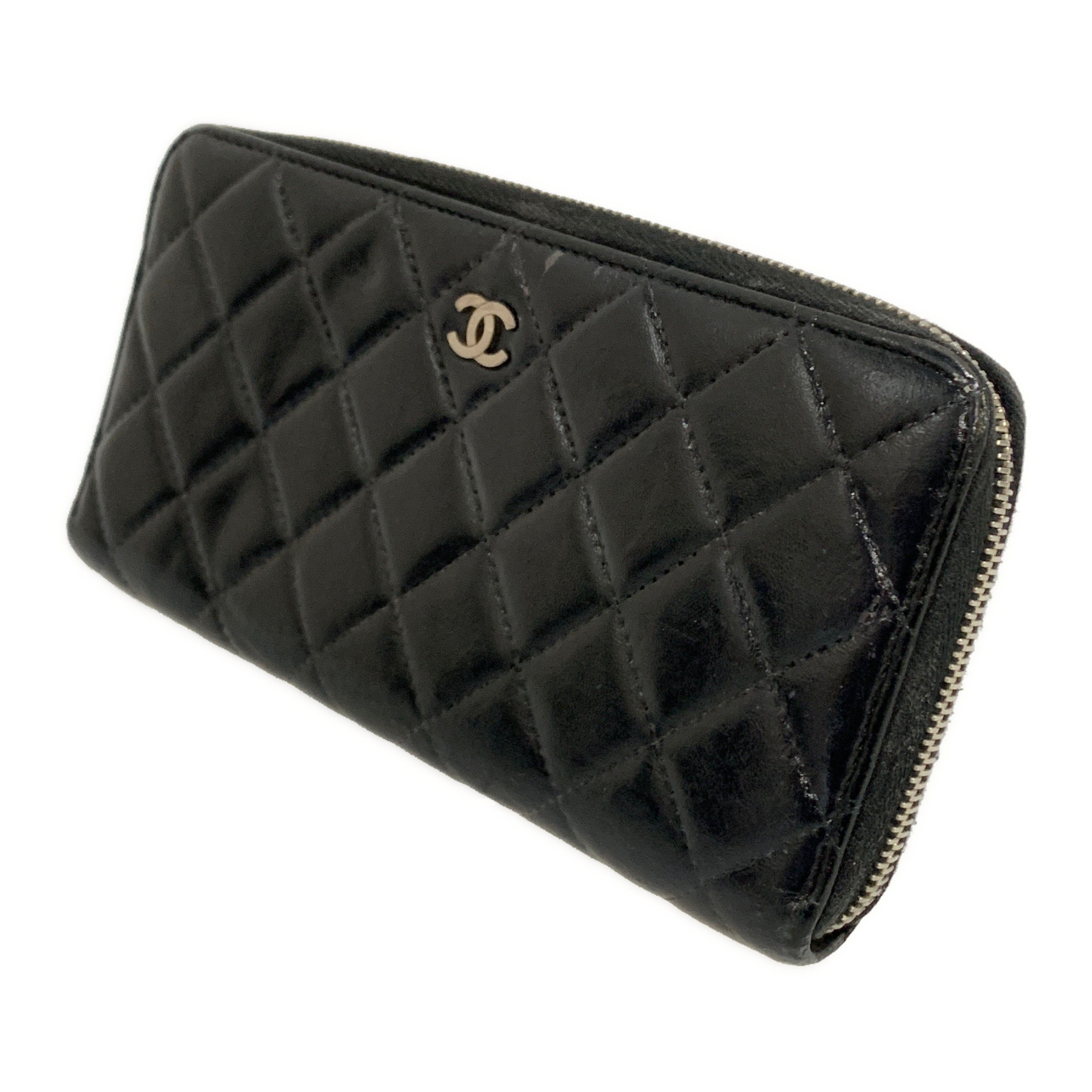 CHANEL/Long Wallet/BLK/Leather/15857160/ view 1