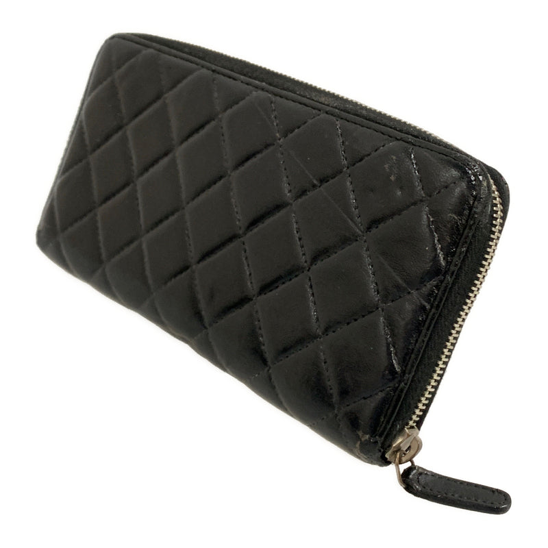 CHANEL/Long Wallet/BLK/Leather/15857160/
