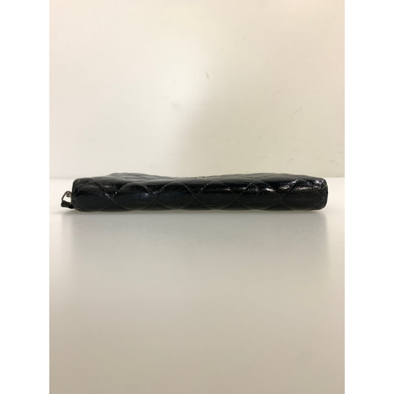 CHANEL/Long Wallet/BLK/Leather/15857160/