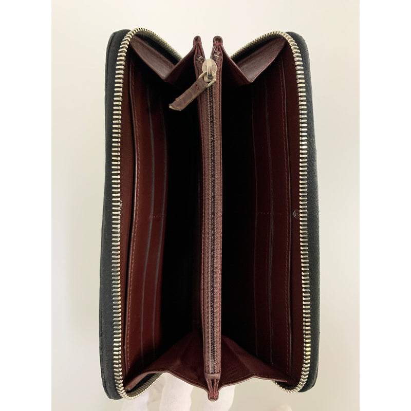 CHANEL/Long Wallet/BLK/Leather/15857160/