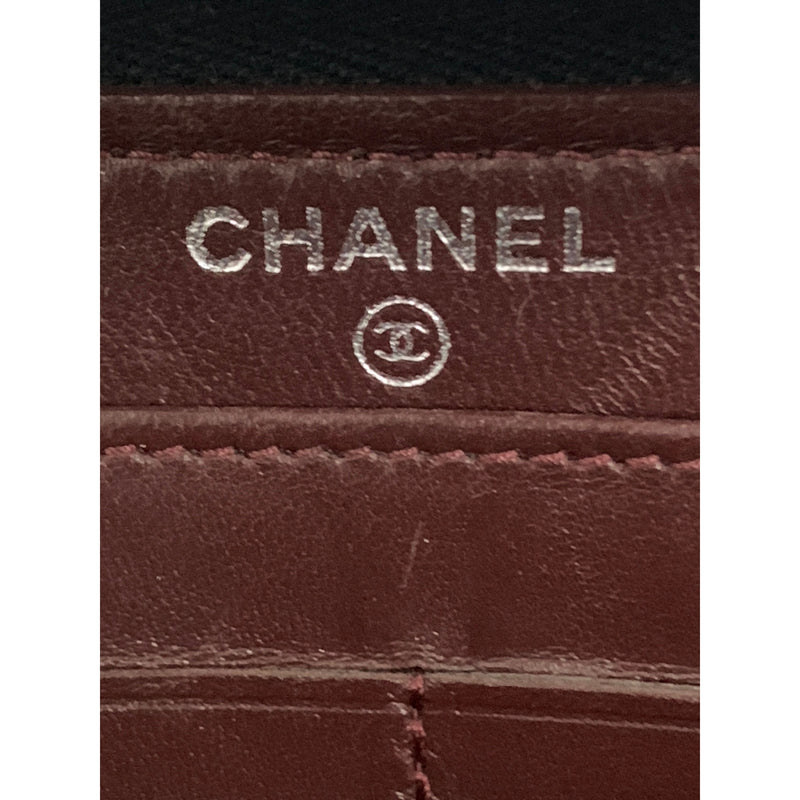 CHANEL/Long Wallet/BLK/Leather/15857160/