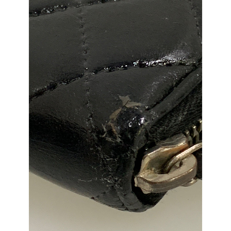 CHANEL/Long Wallet/BLK/Leather/15857160/