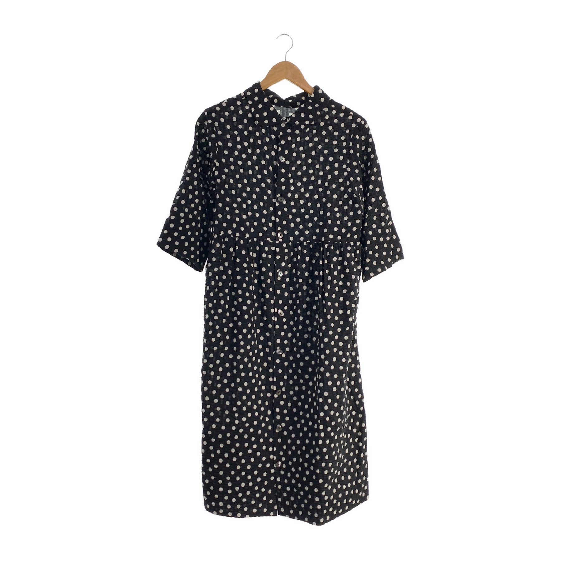 tricot COMME des GARCONS/SS Dress/M/Black/Cotton/TG-O014 