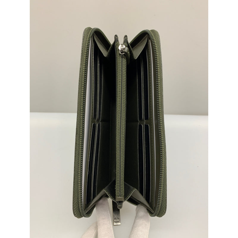 CHANEL/Long Wallet/Gray/Leather/