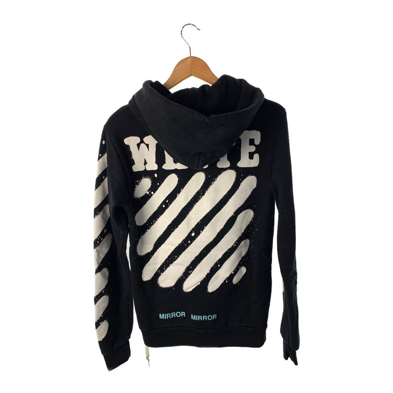 OFF-WHITE/Zip Up Hoodie/XS/Black/Cotton/DIAG SPRAY HOODIE
