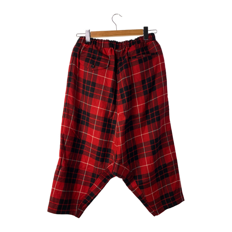 BLACK COMME des GARCONS/Sarouel Pants/S/Red/Wool/Plaid/1L-P010